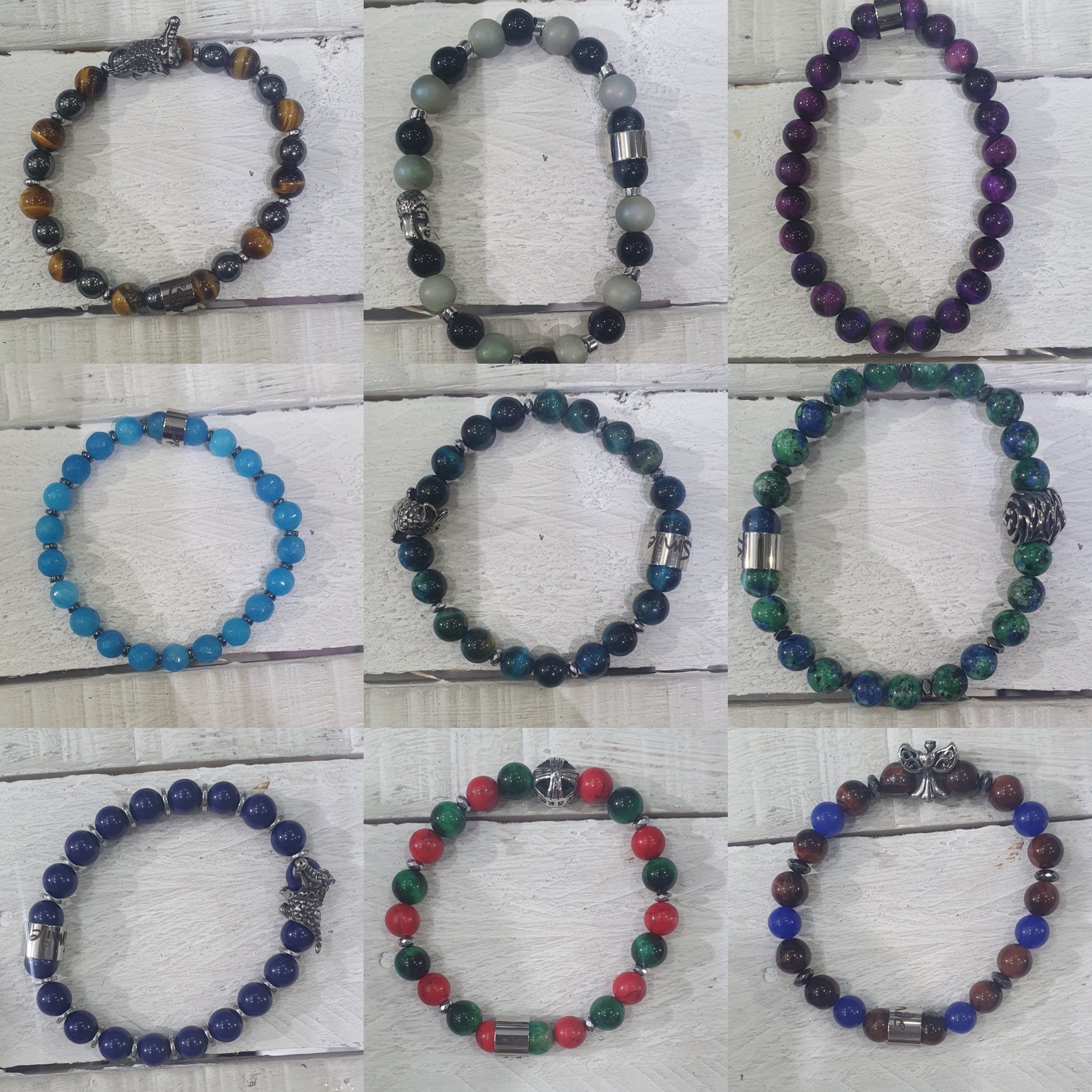 Bracciale perla pietra vera in acciaio Positano