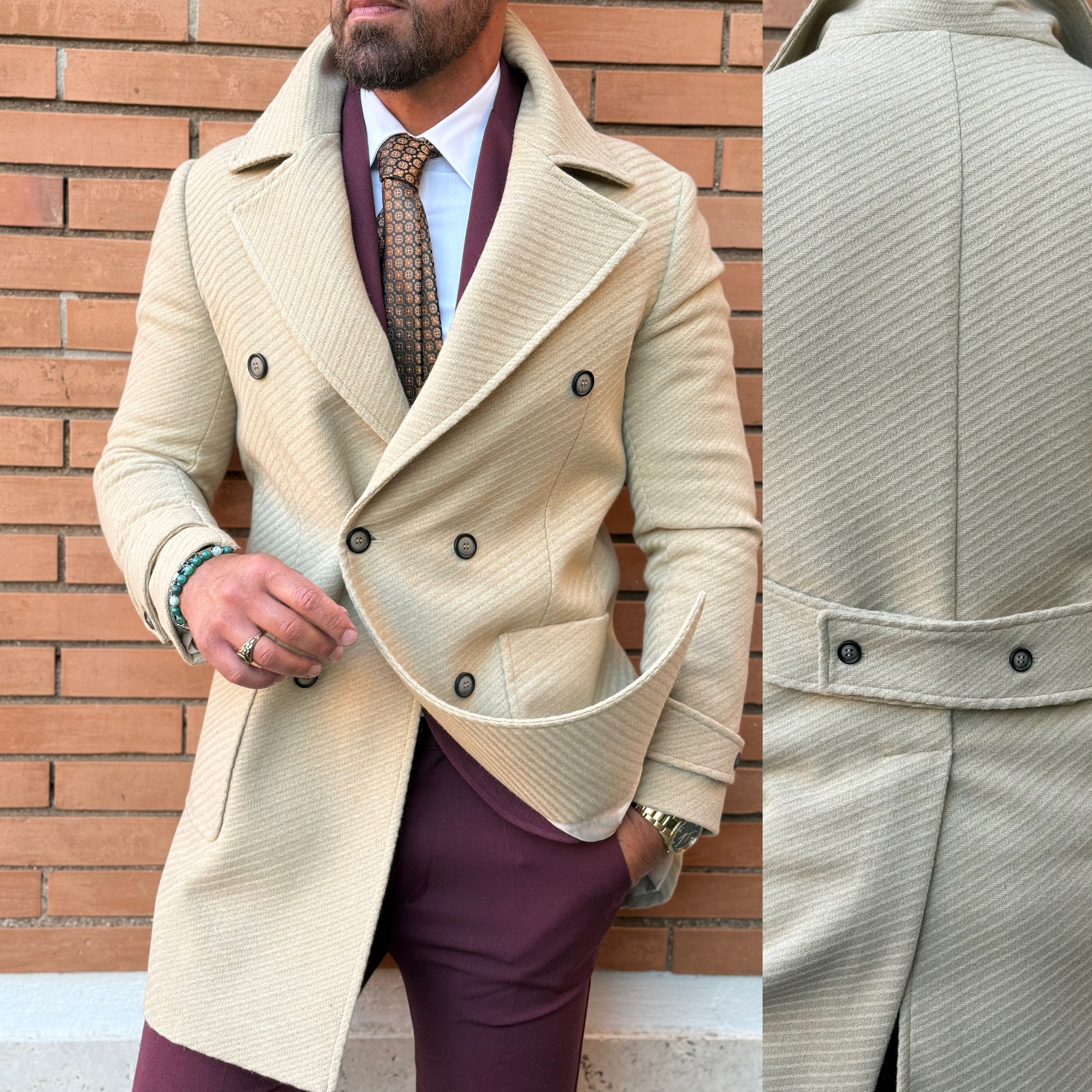 Cappotto doppiopetto sartoriale con martingana Overd