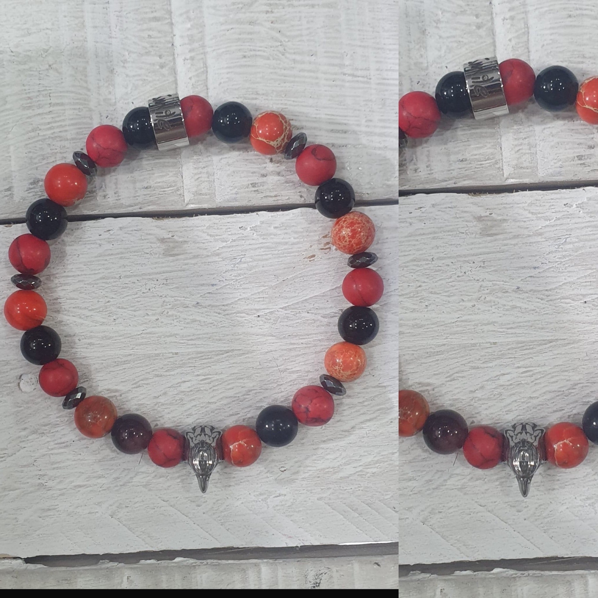 Bracciale perla pietra vera in acciaio Positano