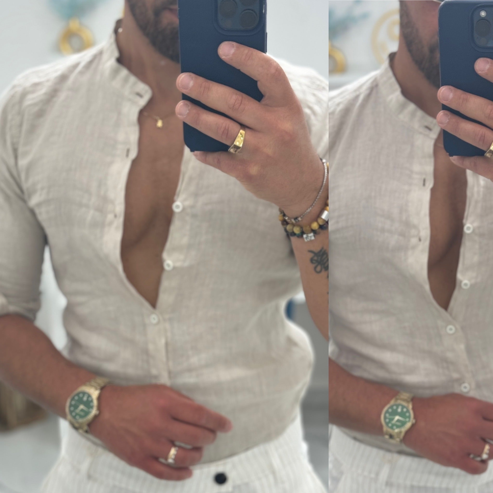 Camicia in Lino coreana Ischia