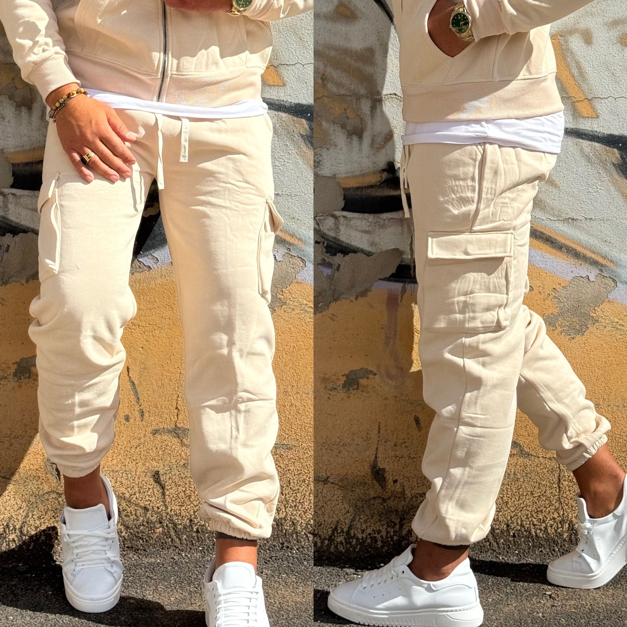 Tuta felpa zip e pantalone cargo Boys