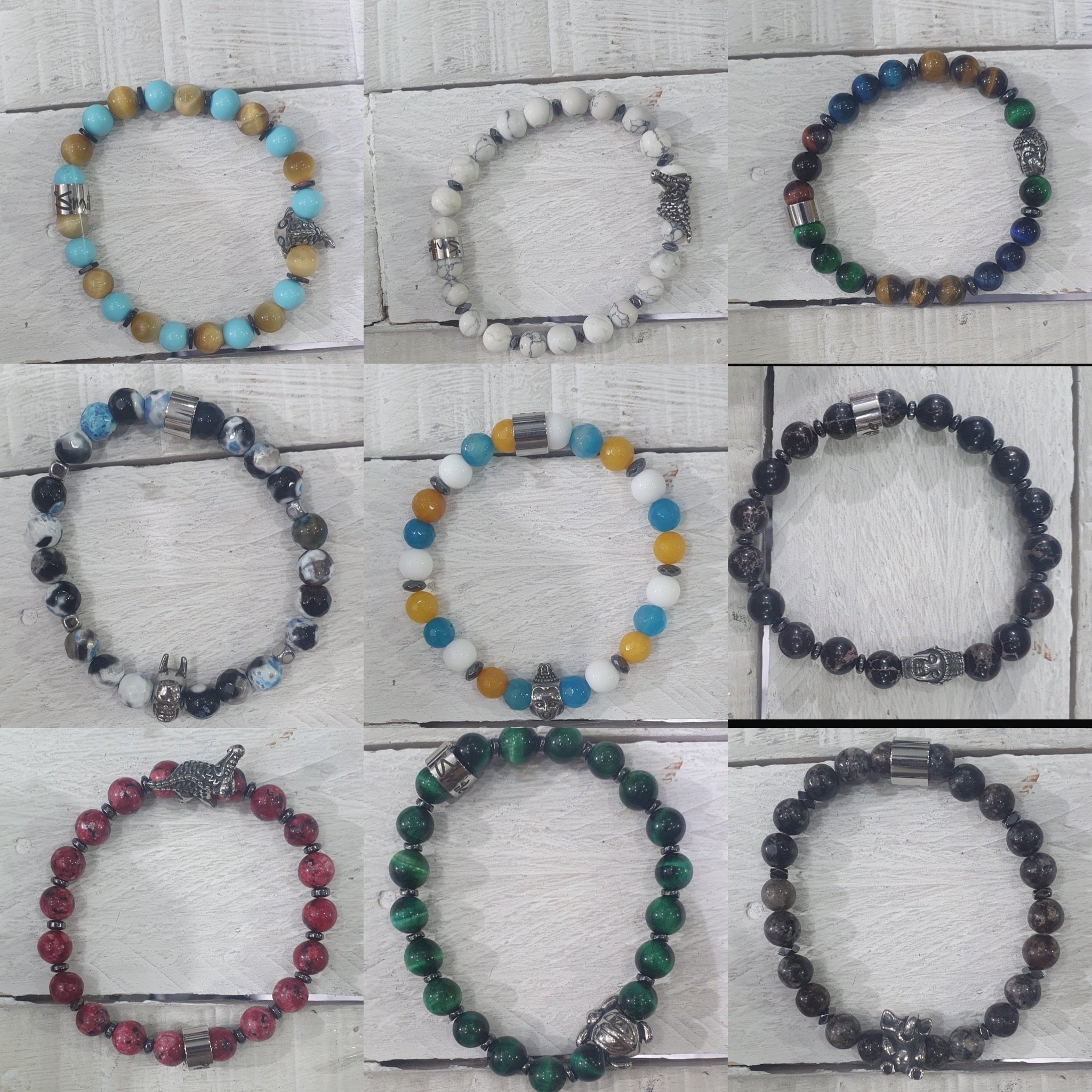 Bracciale perla pietra vera in acciaio Positano