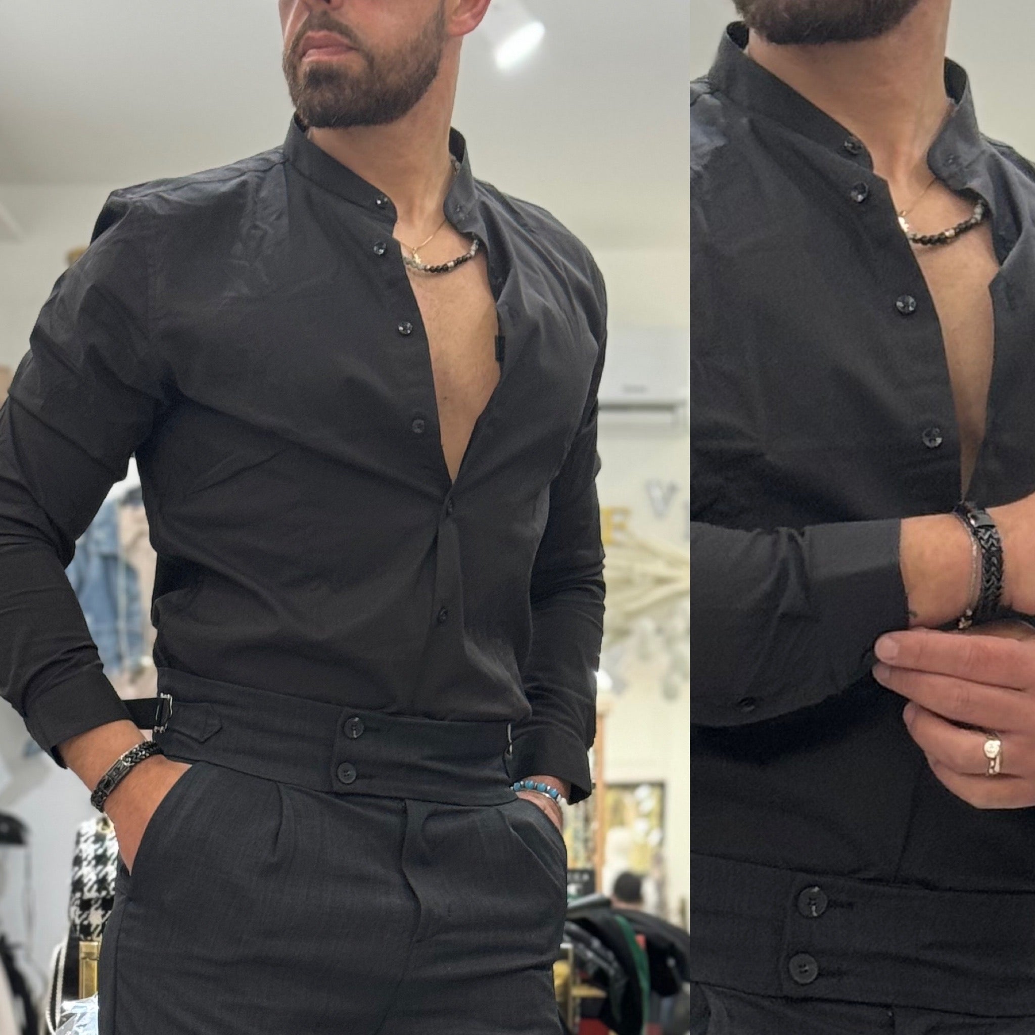 Camicia coreana Slim cotone Firenze