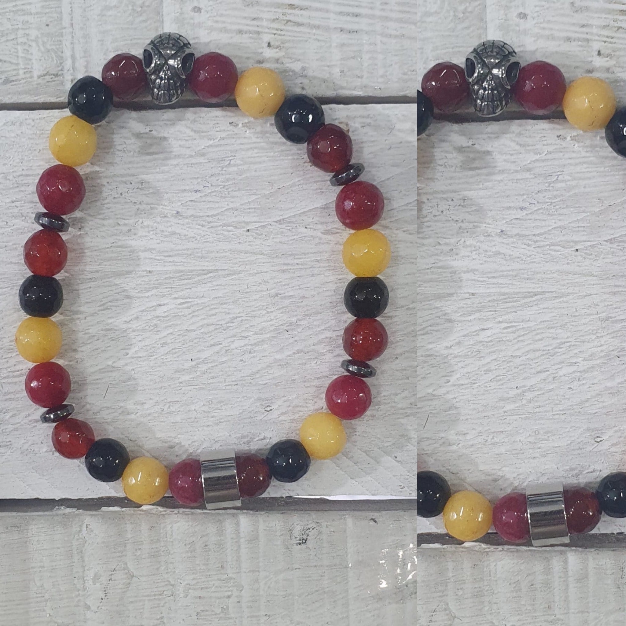 Bracciale perla pietra vera in acciaio Positano