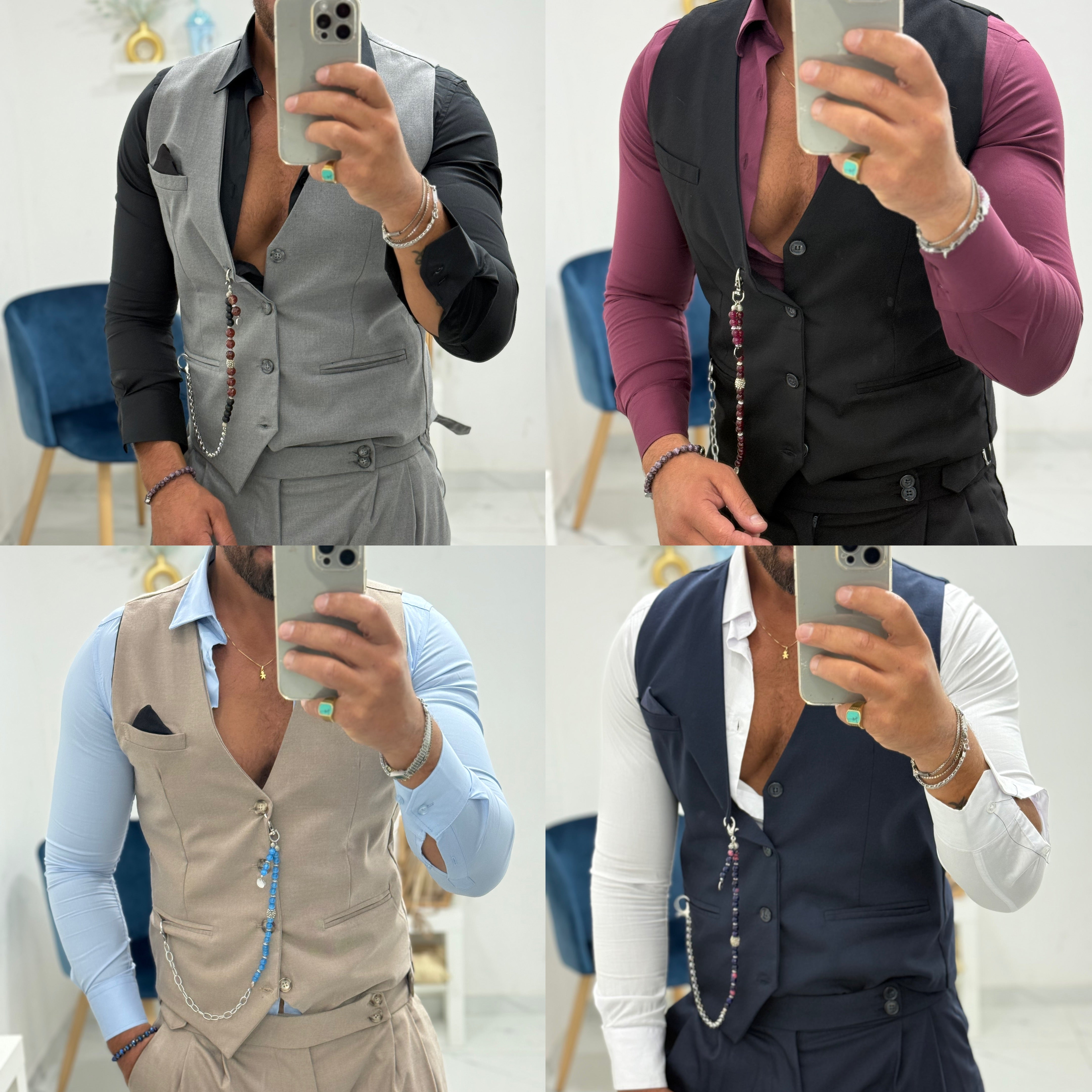 Coordinato gilet e pantalone vita alta pitti uomo