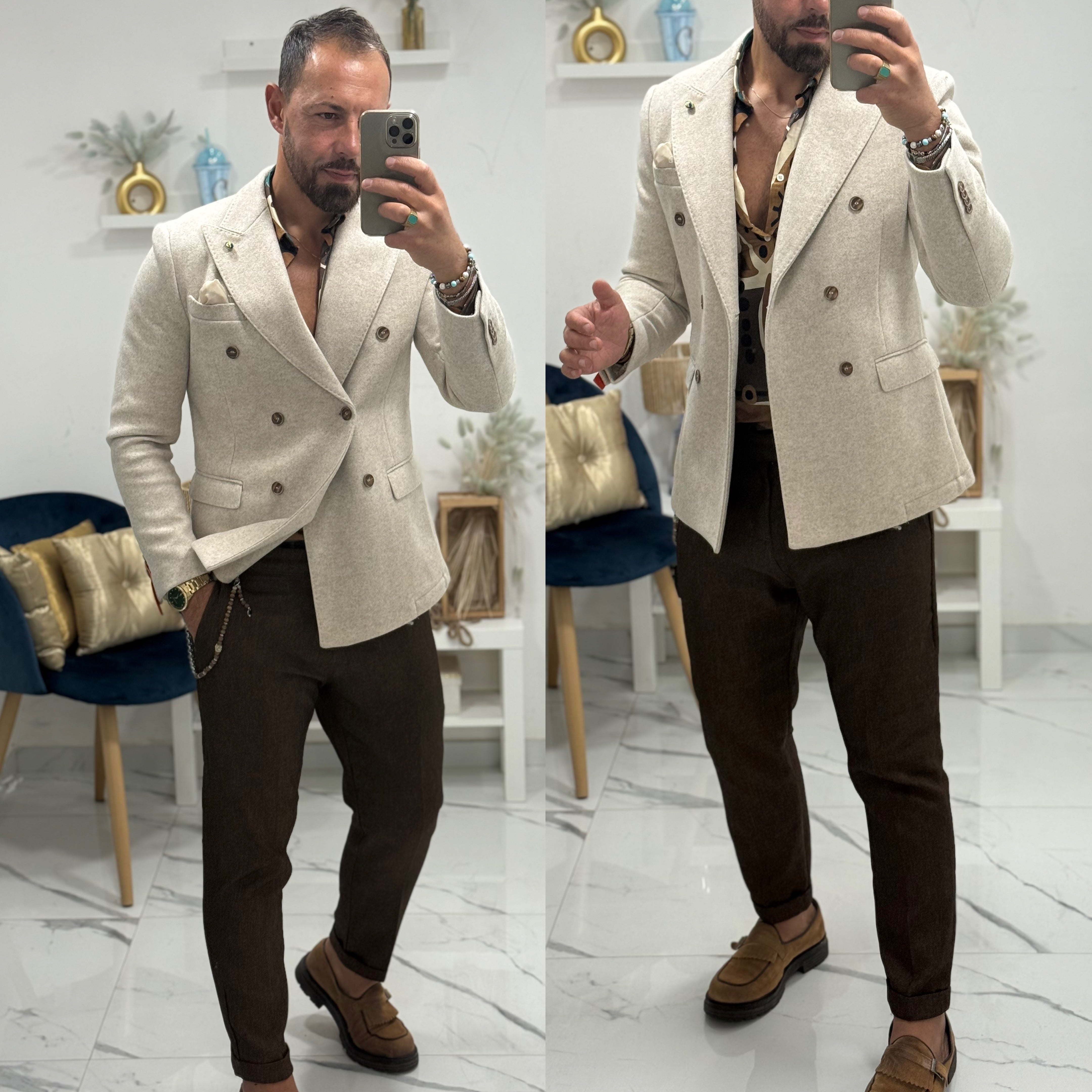 Giacca doppiopetto lana cotta Montecarlo