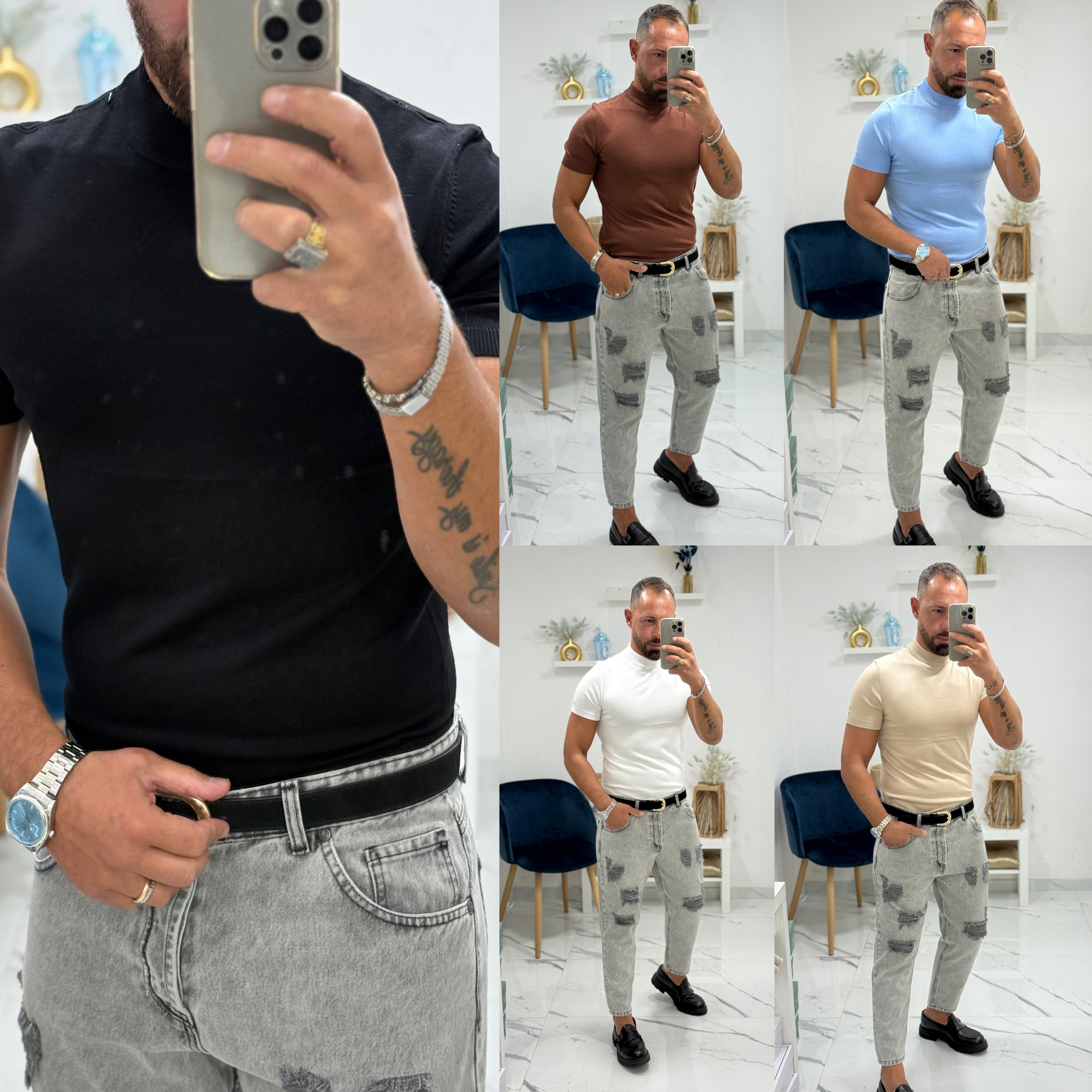 Maglioncino mezzo collo manica corta London