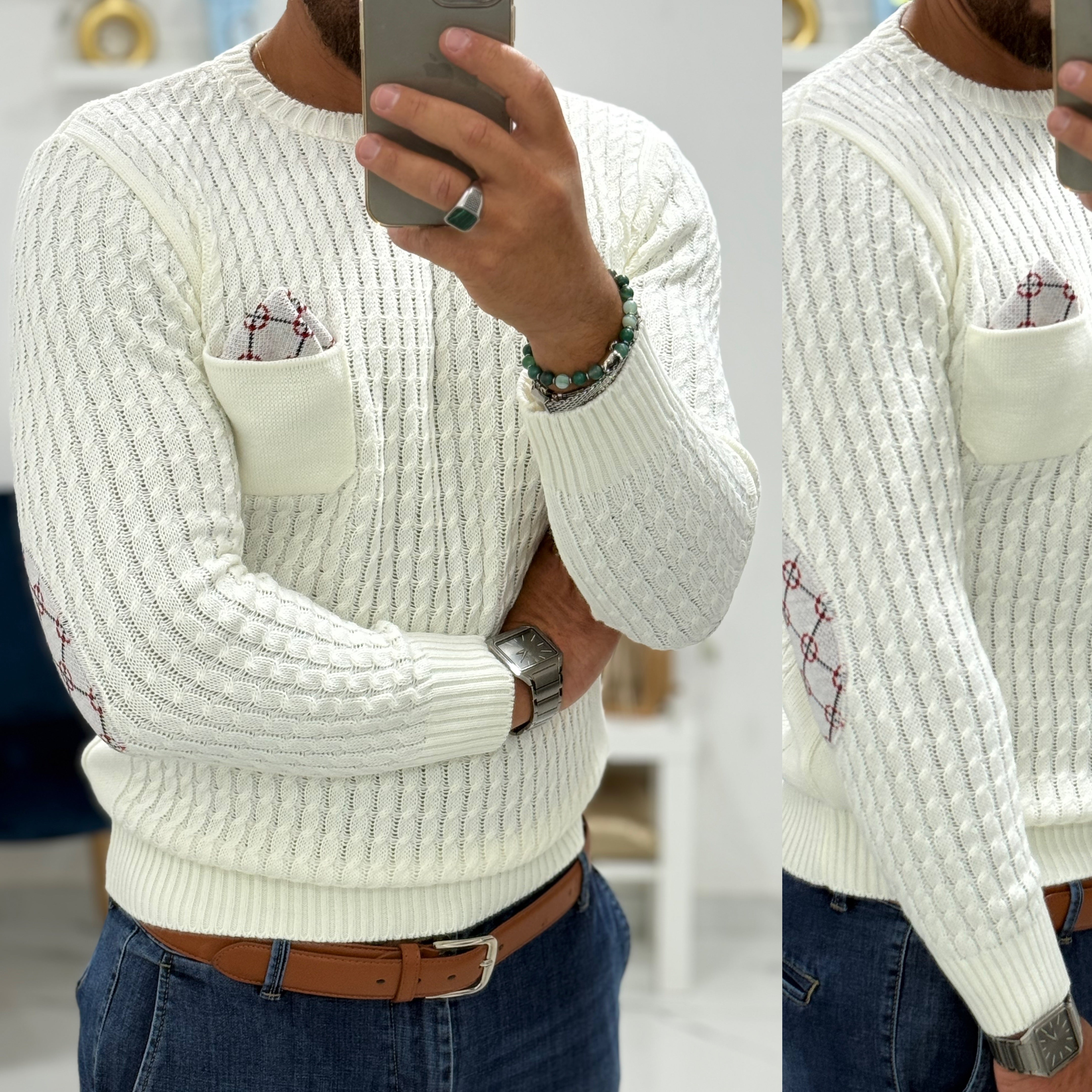 Maglione pochette e toppa slim Madrid