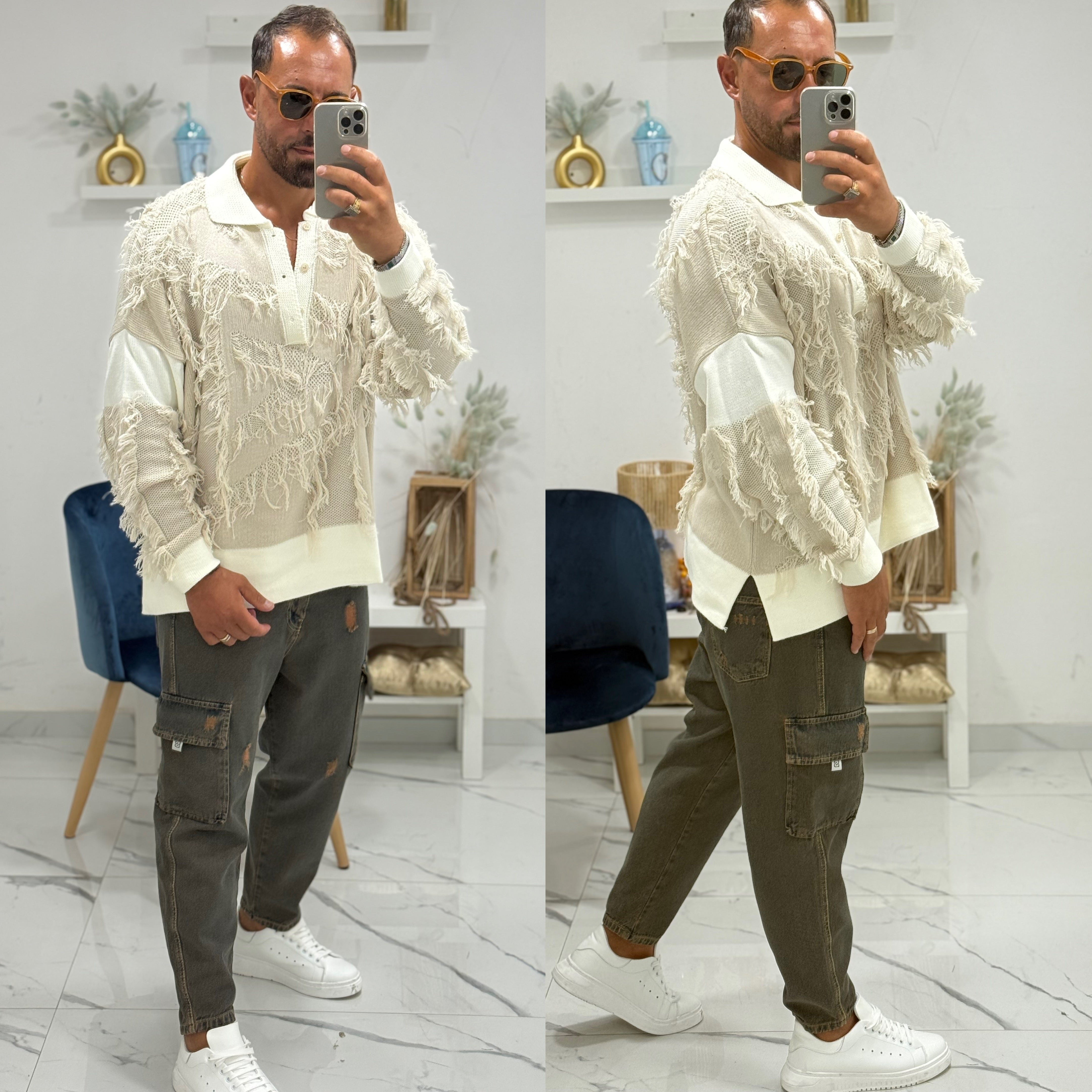 Maglione polo taglio laterale Mexico