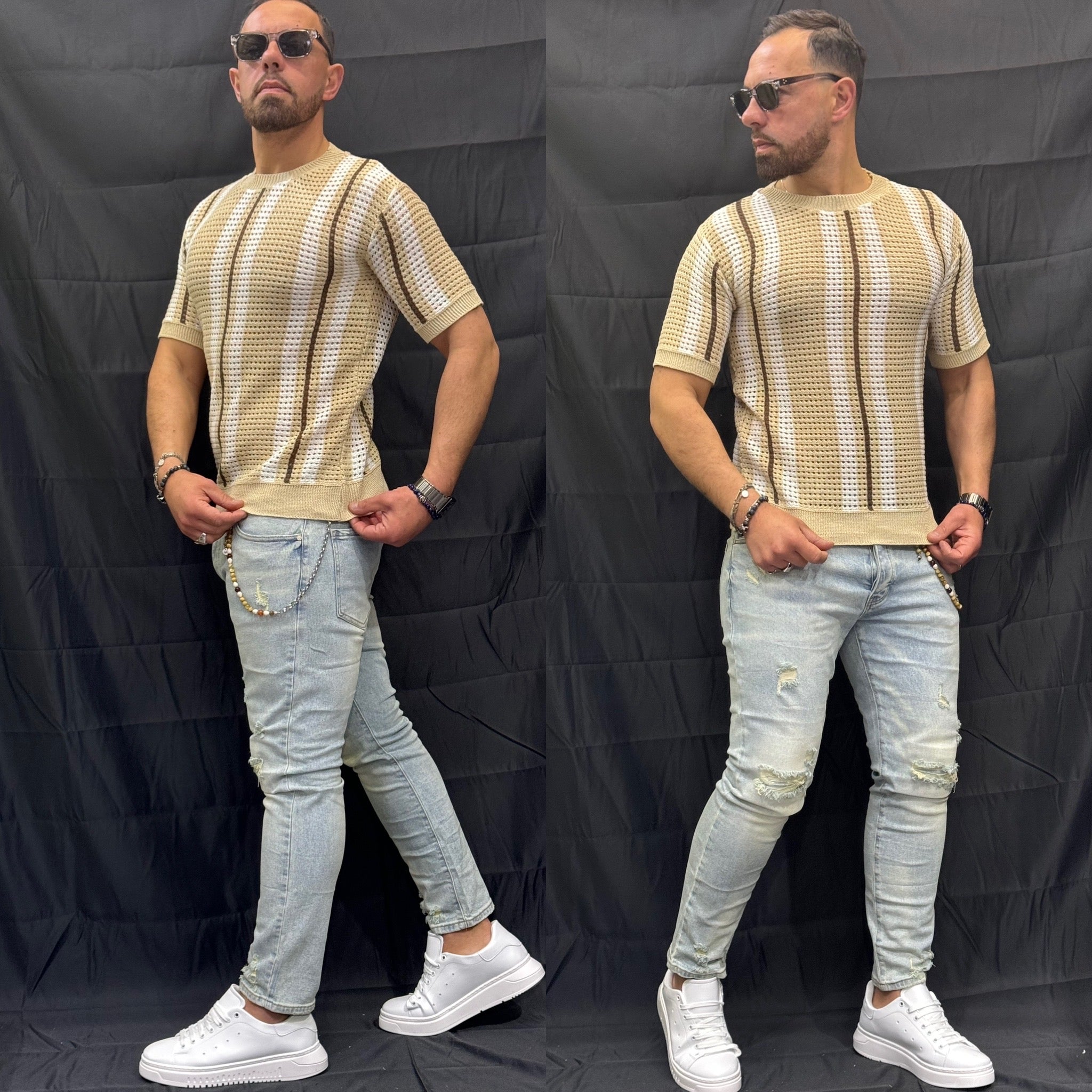 Jeans sabbiato Slim strappato Cairo