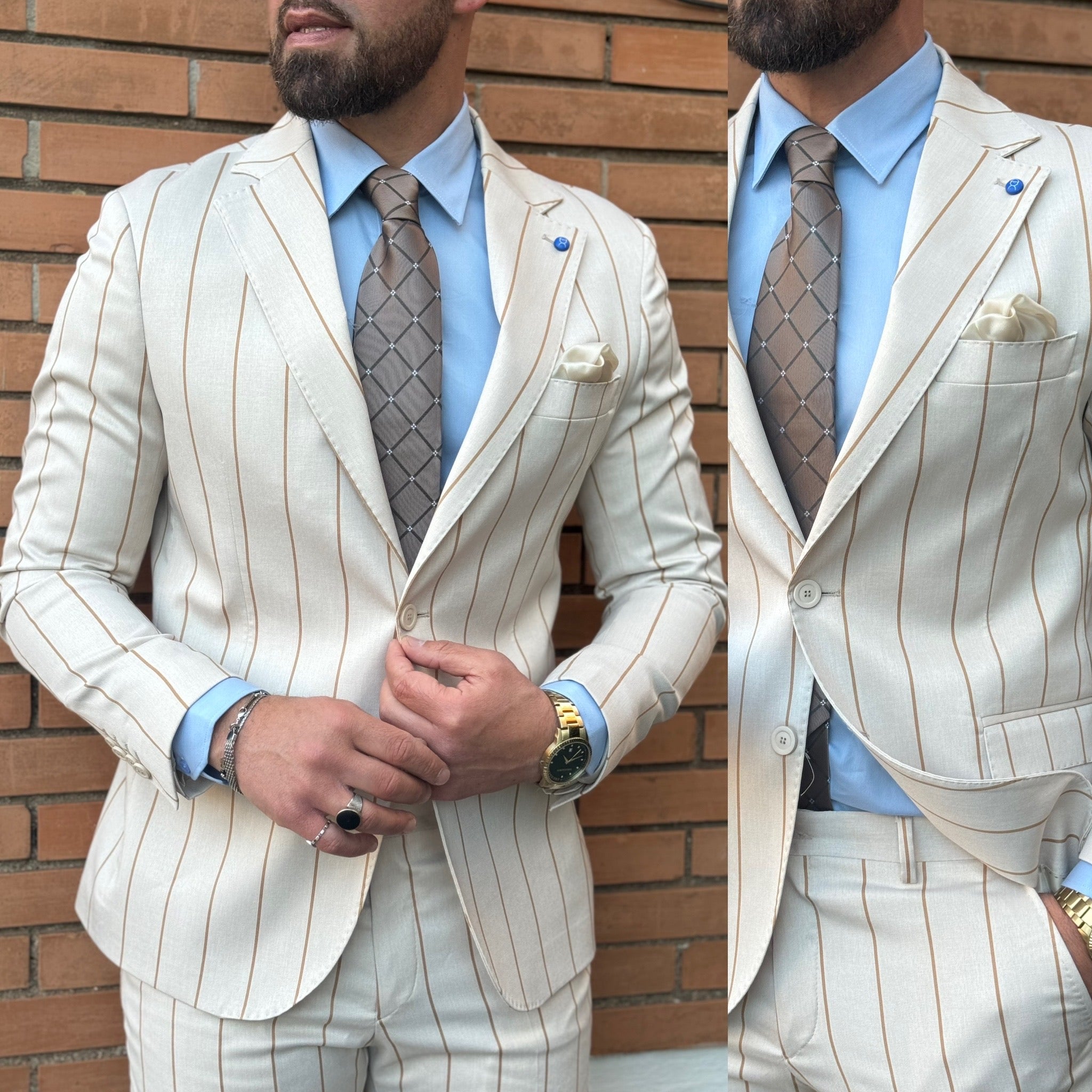 Abito gessato sartoriale Monopetto paris