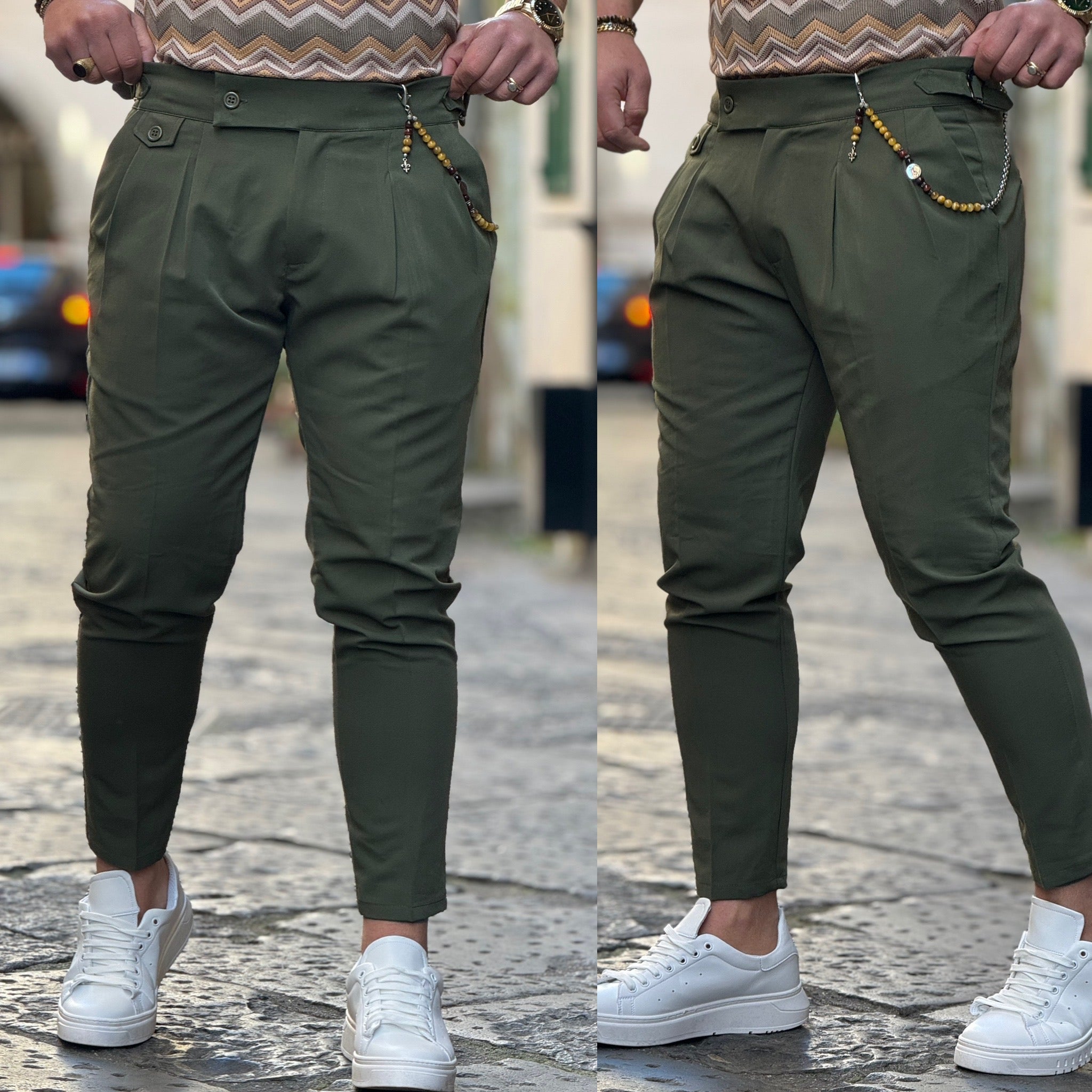 Pantalone vita alta fibia laterale prime