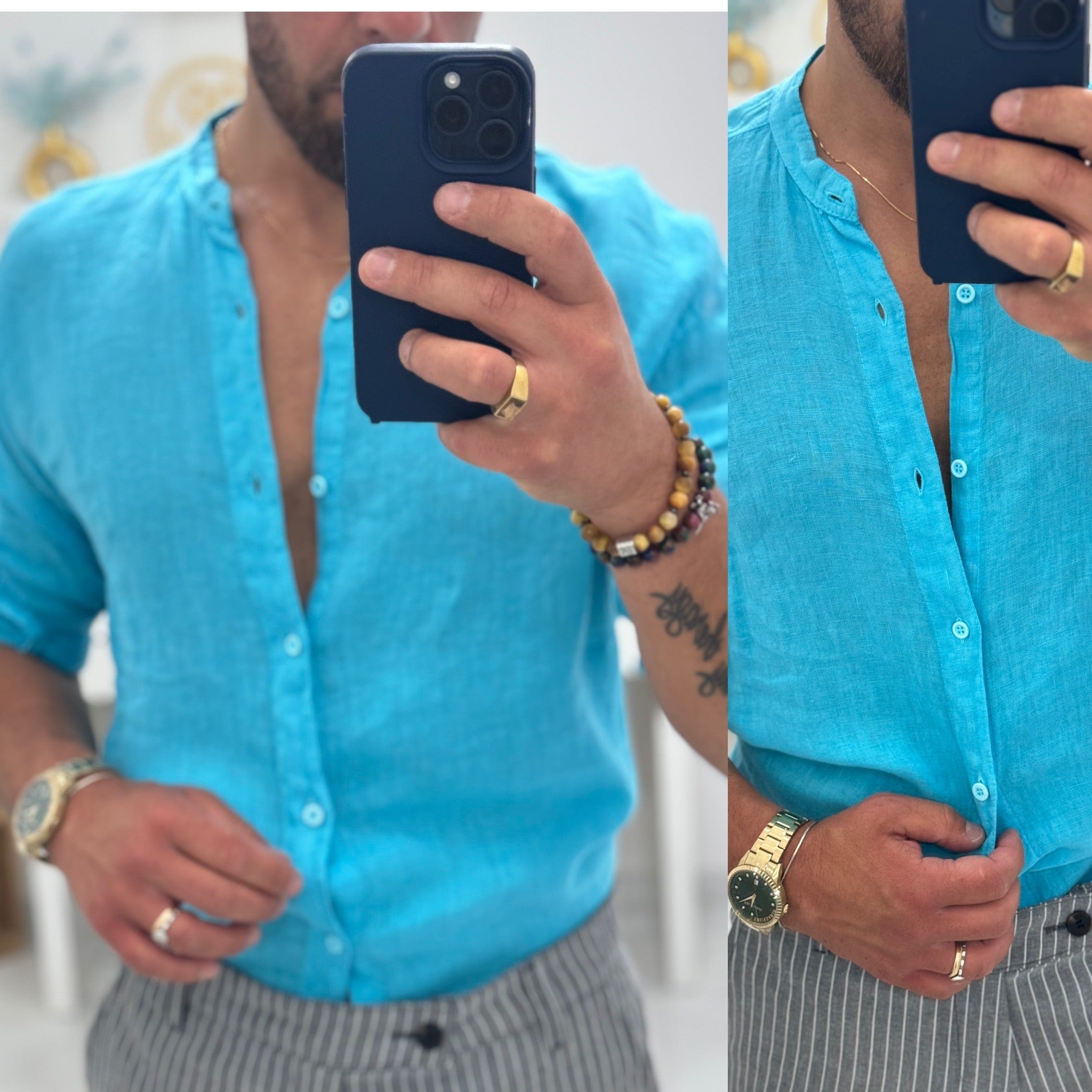 Camicia in Lino coreana Ischia