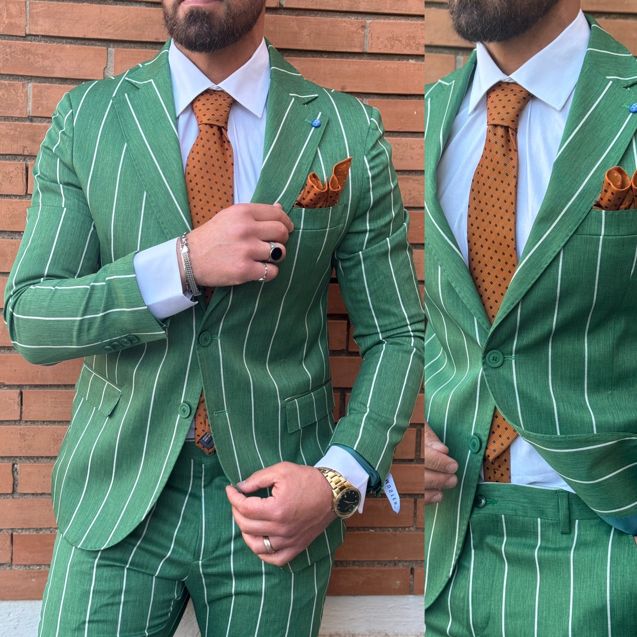 Abito gessato sartoriale Monopetto paris