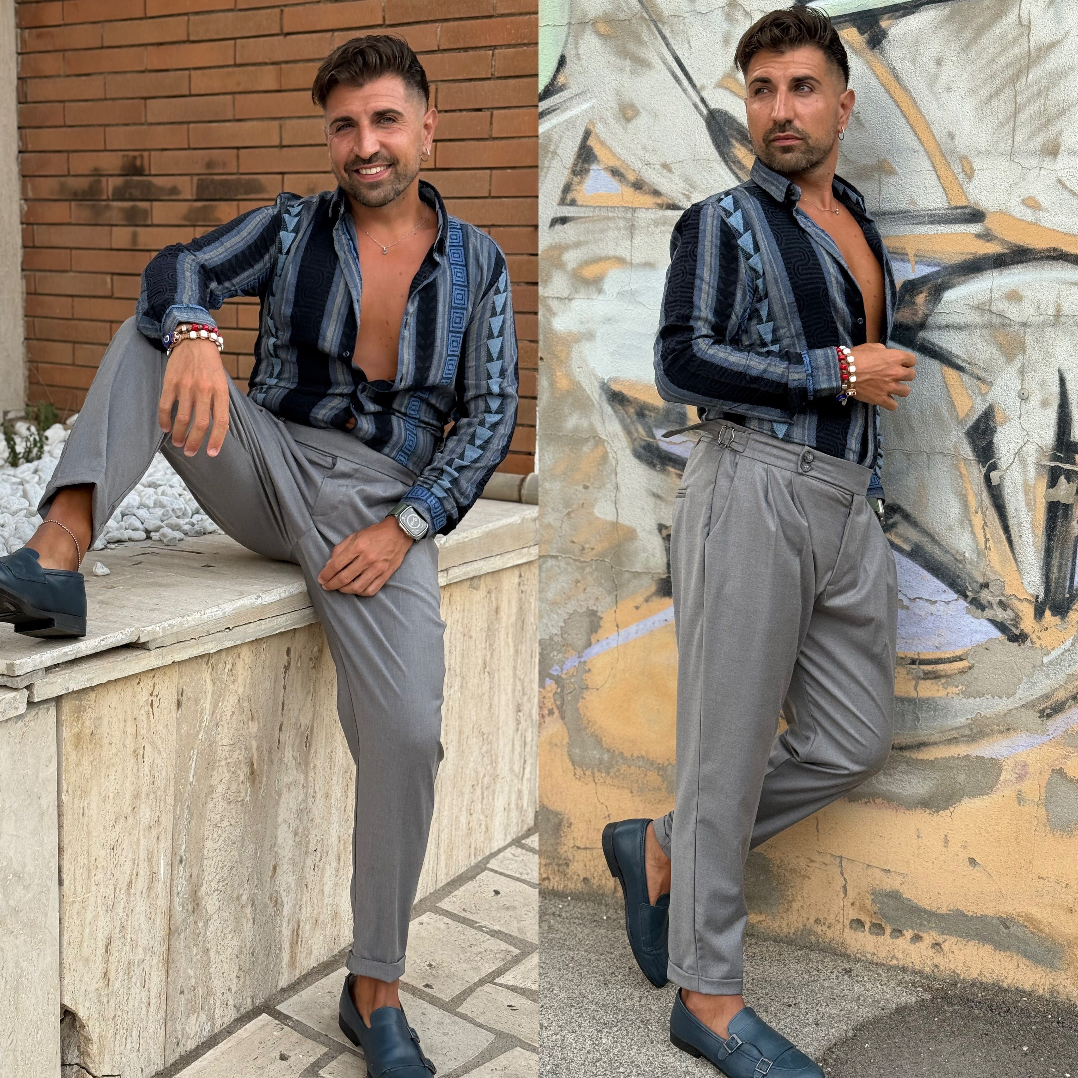 Pantalone vita alta tibia laterale Milan