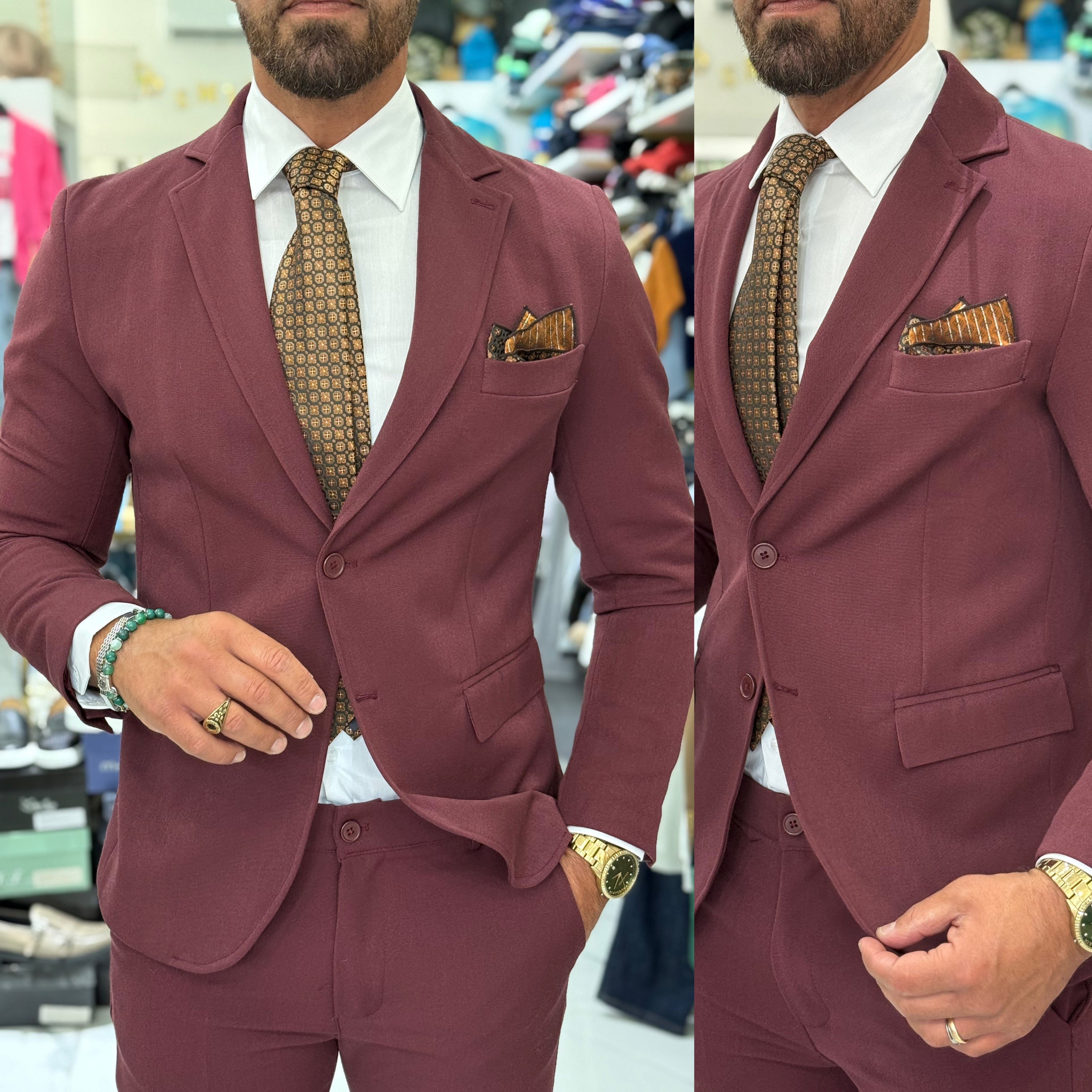 Abito bordeaux monopetto Ddsmile