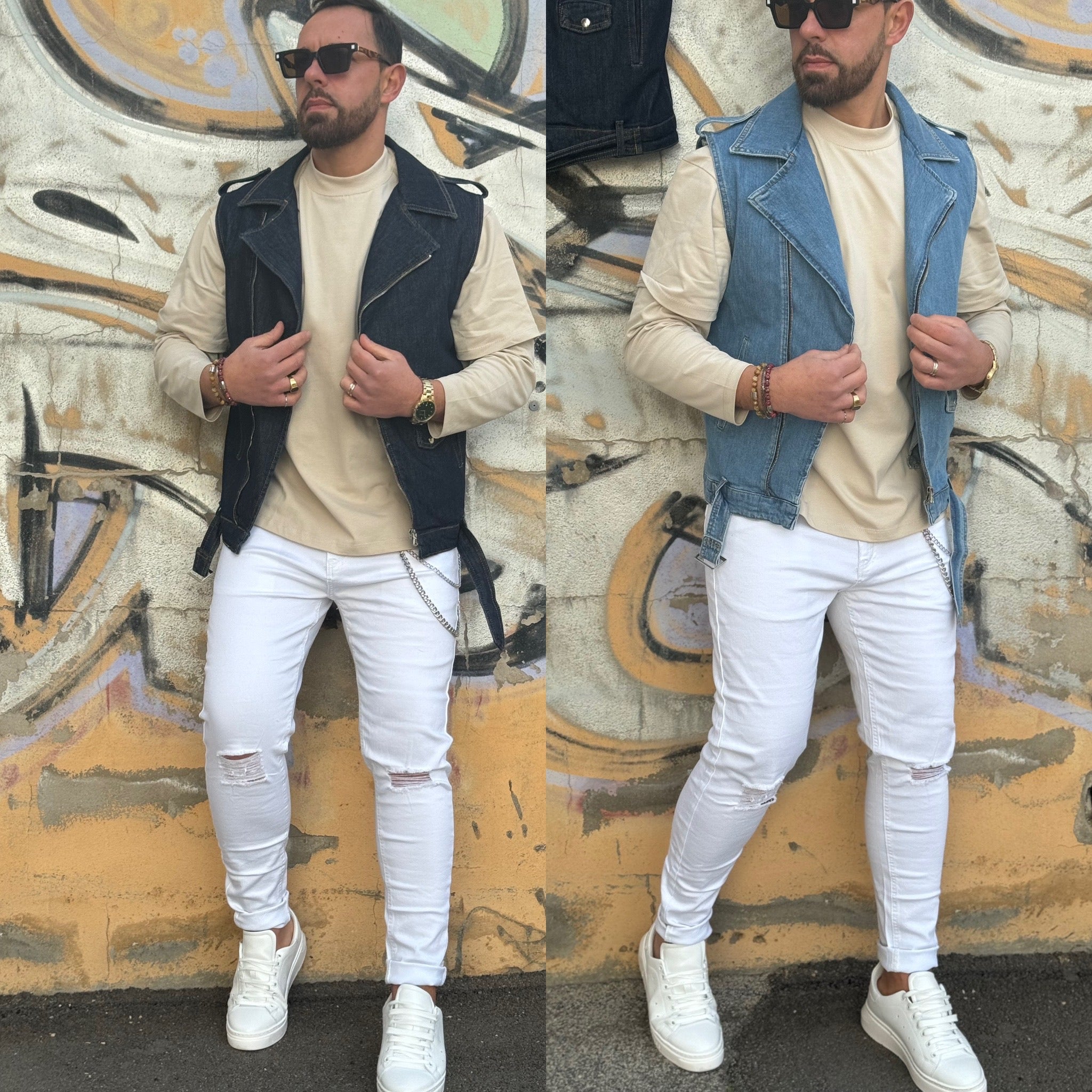 Giubbino chiodo smanicato London