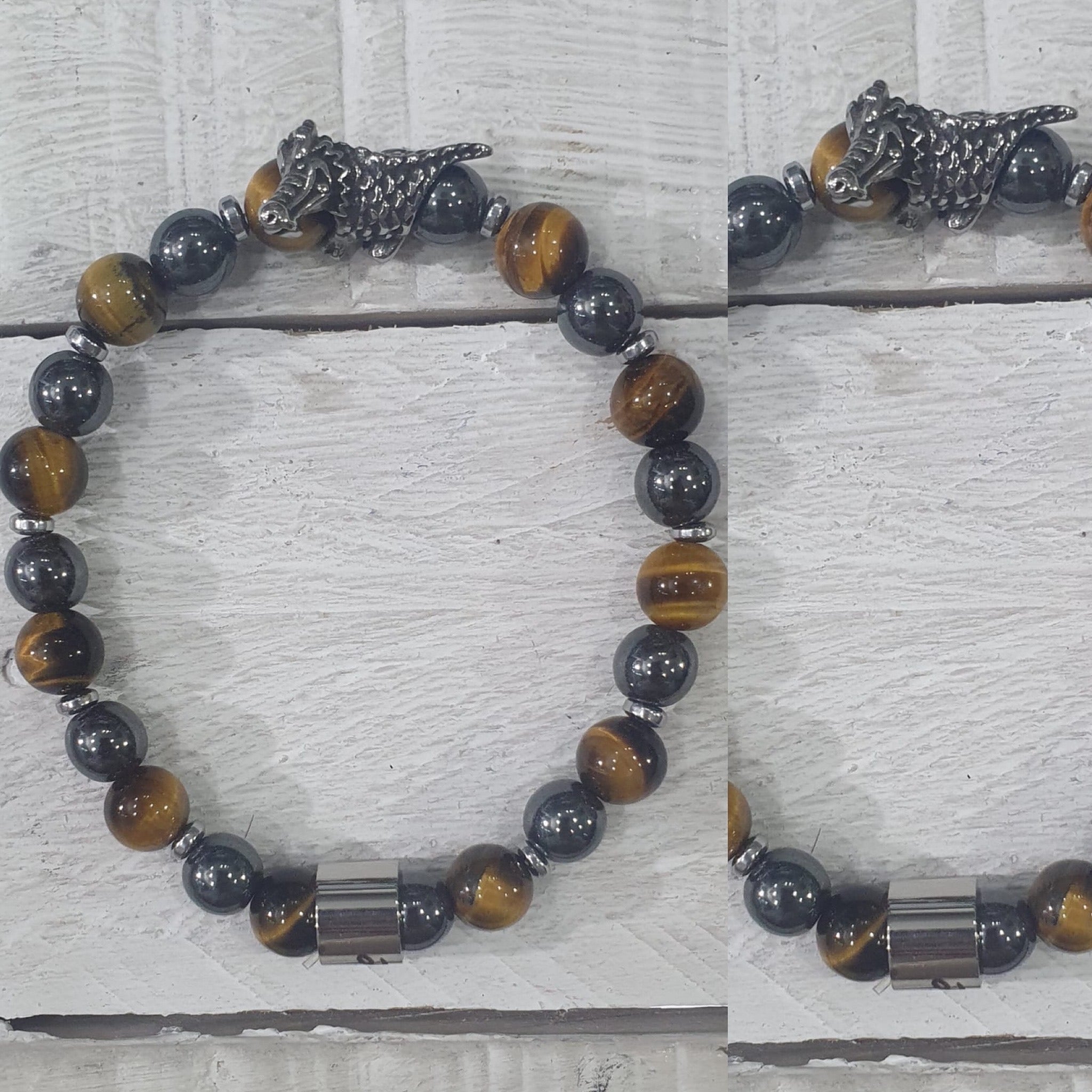 Bracciale perla pietra vera in acciaio Positano