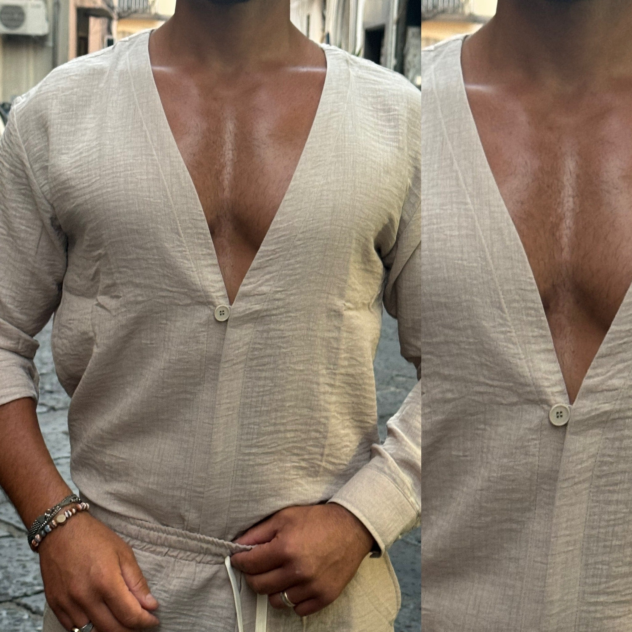 Coordinato coreano Santorini fondo largo