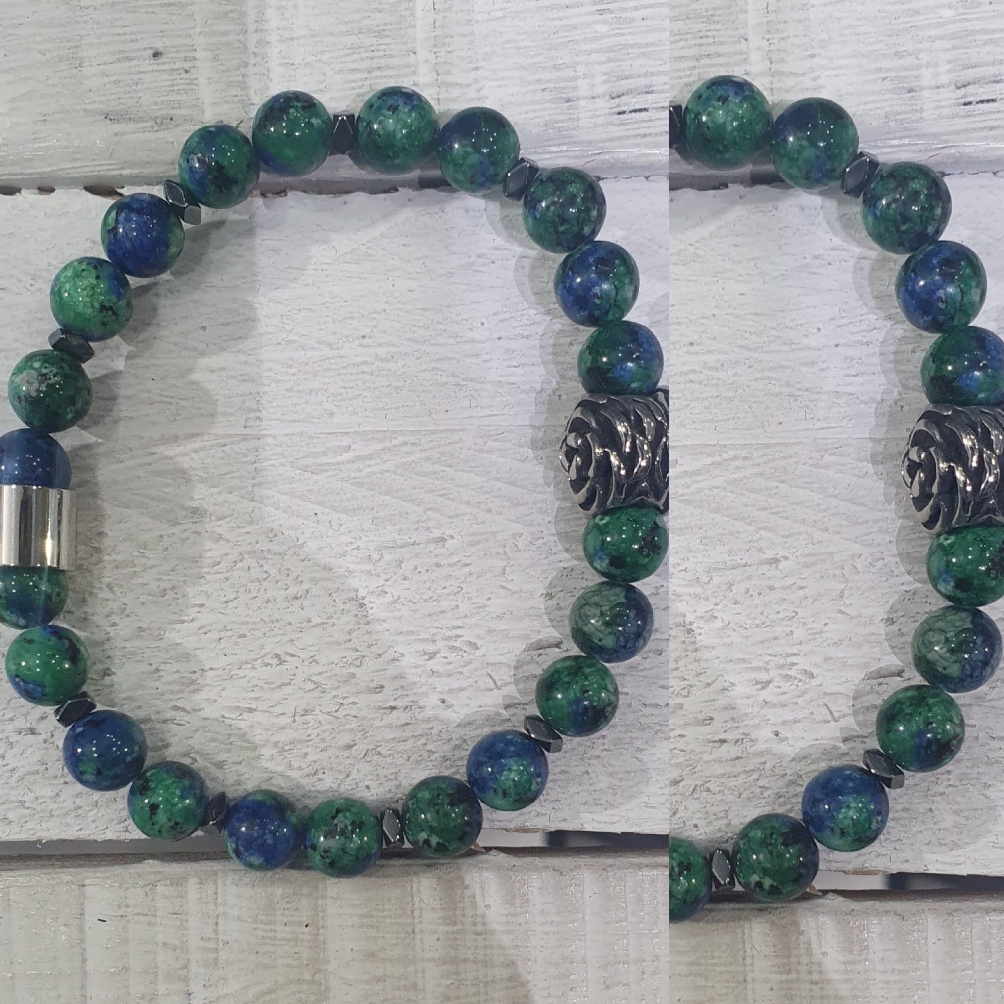 Bracciale perla pietra vera in acciaio Positano