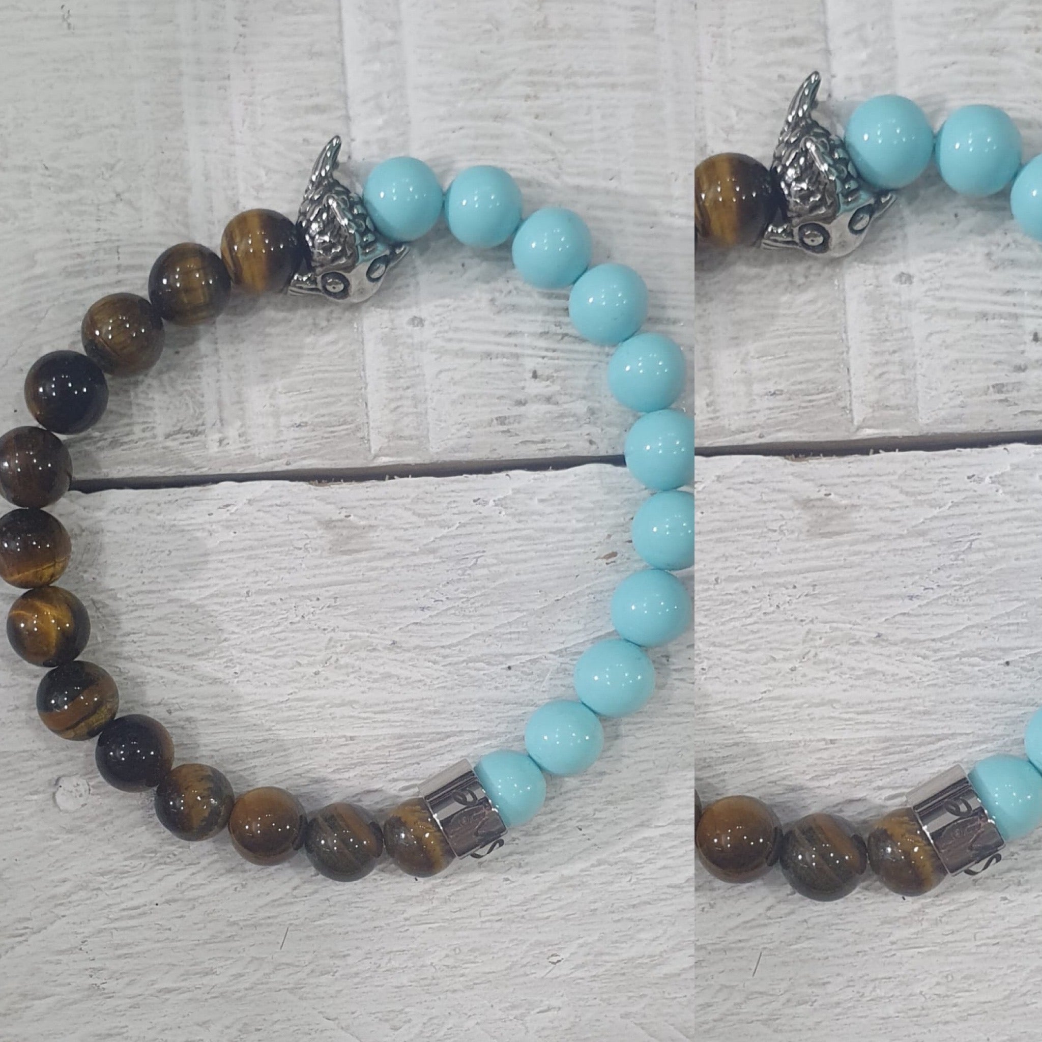 Bracciale perla pietra vera in acciaio Positano