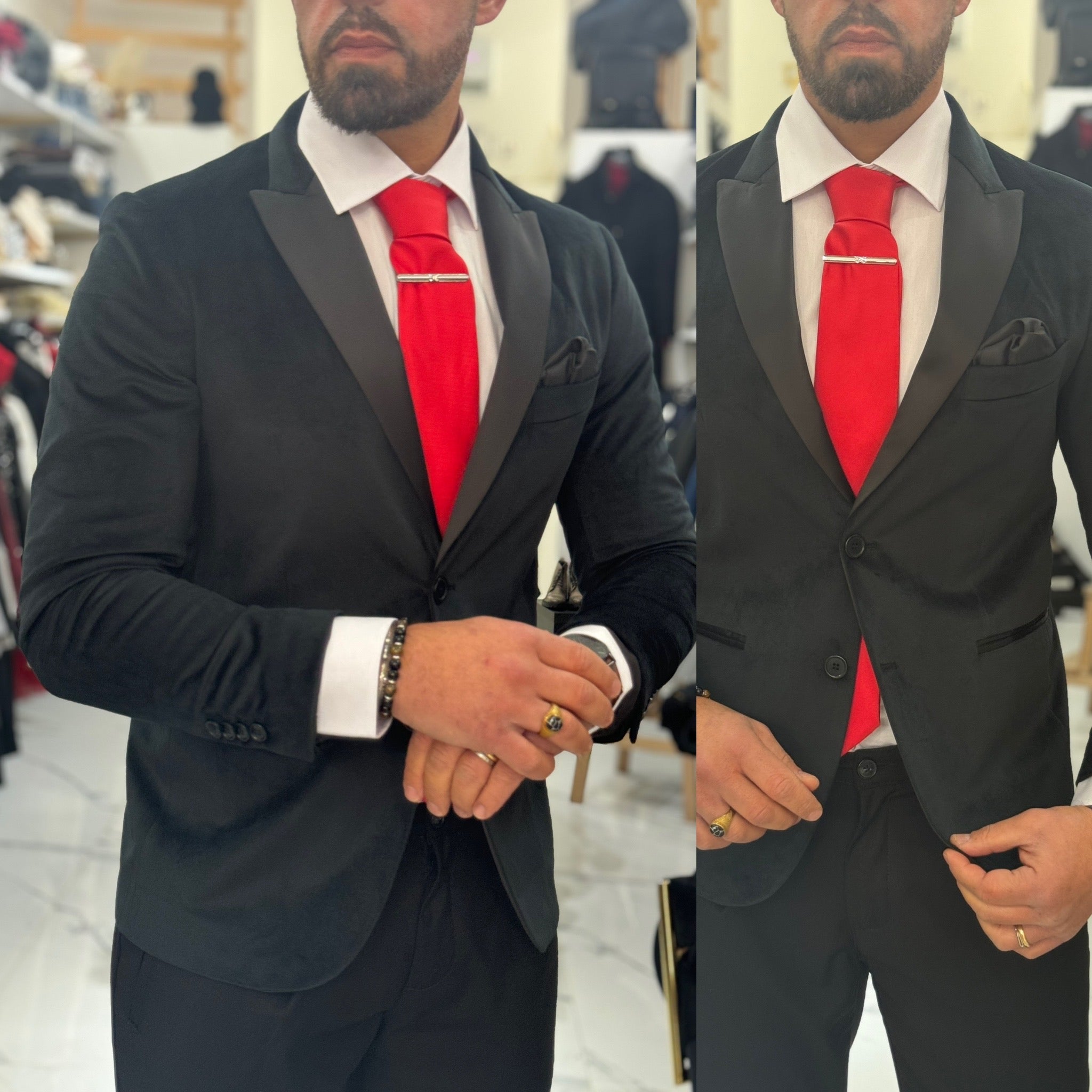 Abito giacca smoking in vellutino e pantalone Fiesta