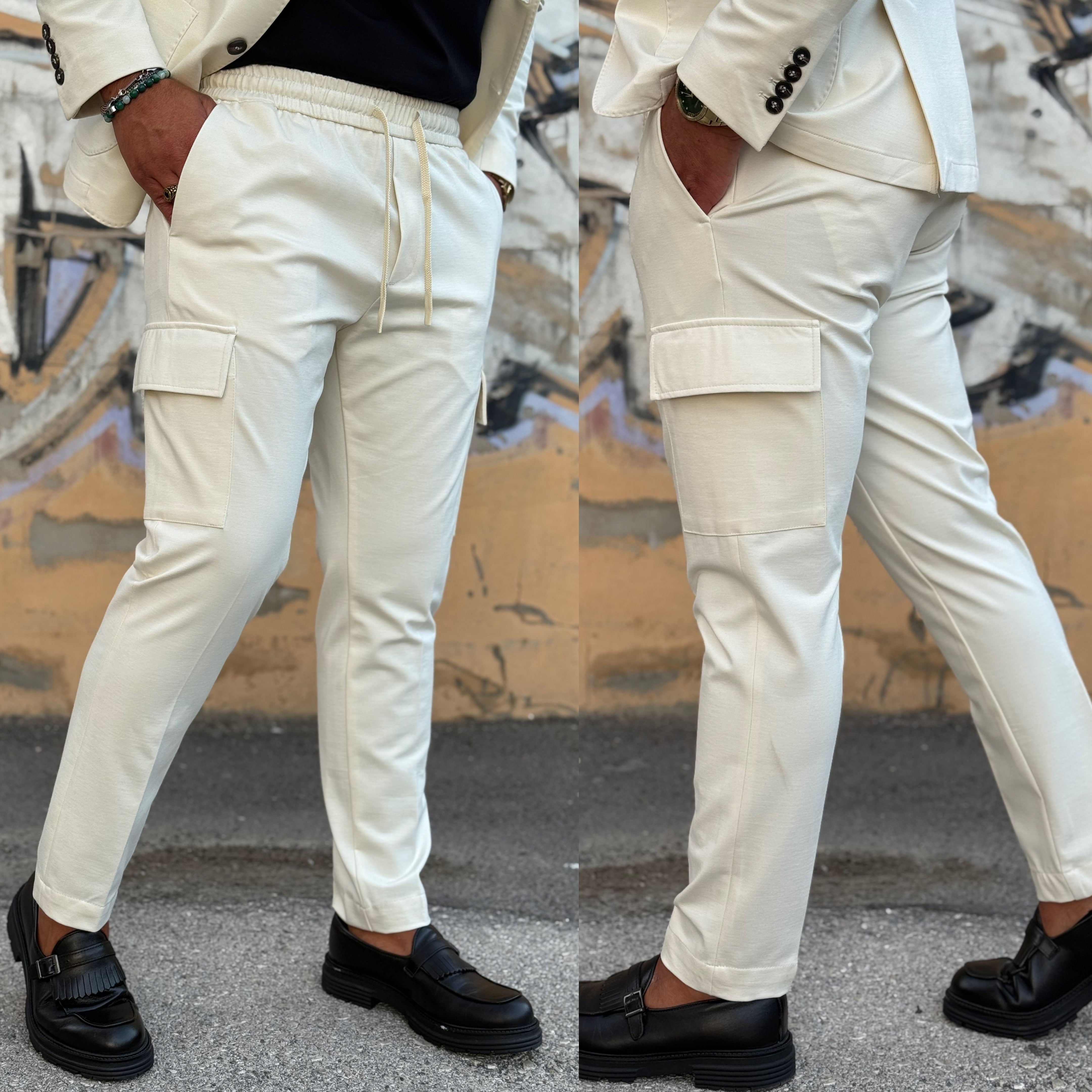 Abito sartoriale overd giacca monopetto pantalone cargo