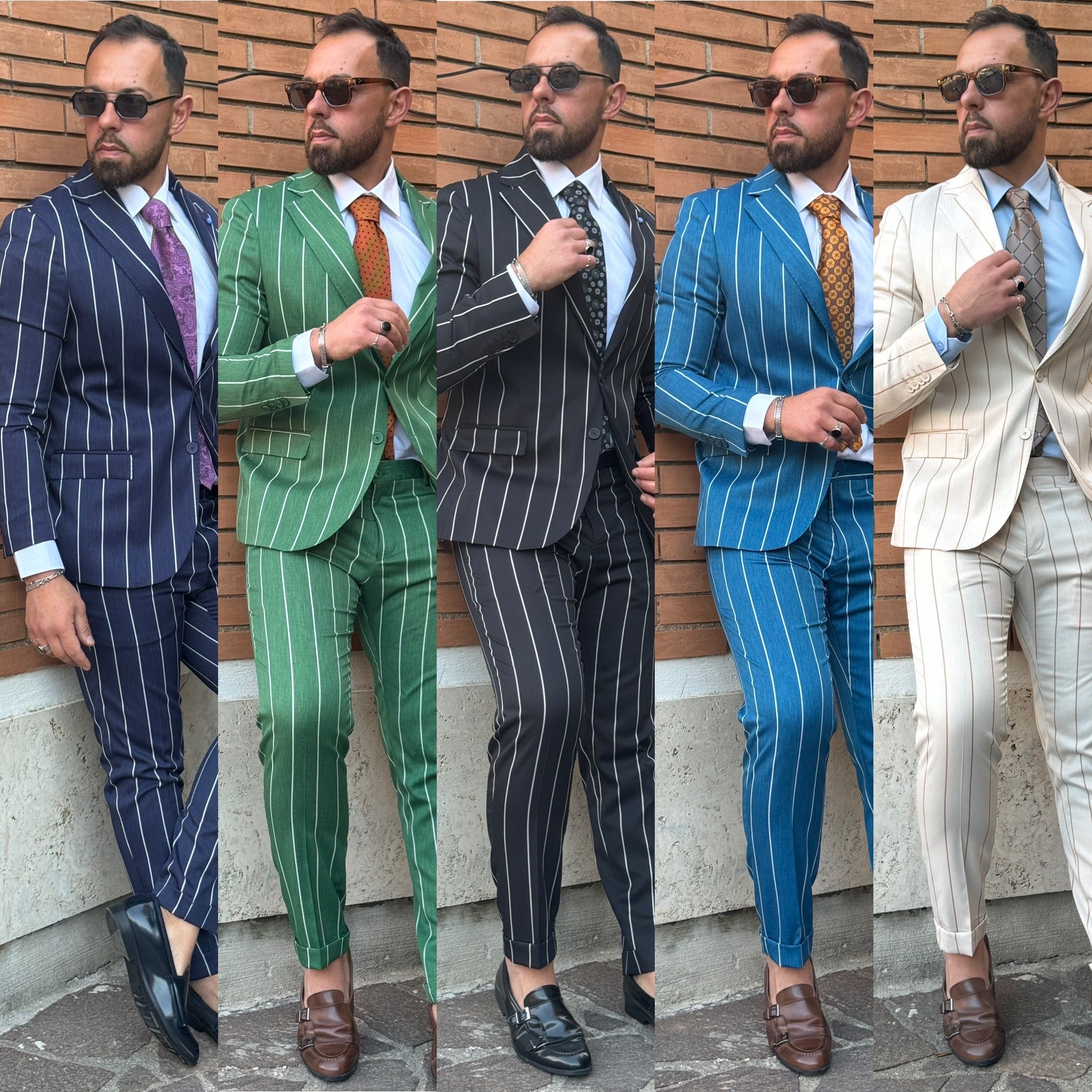 Abito gessato sartoriale Monopetto paris