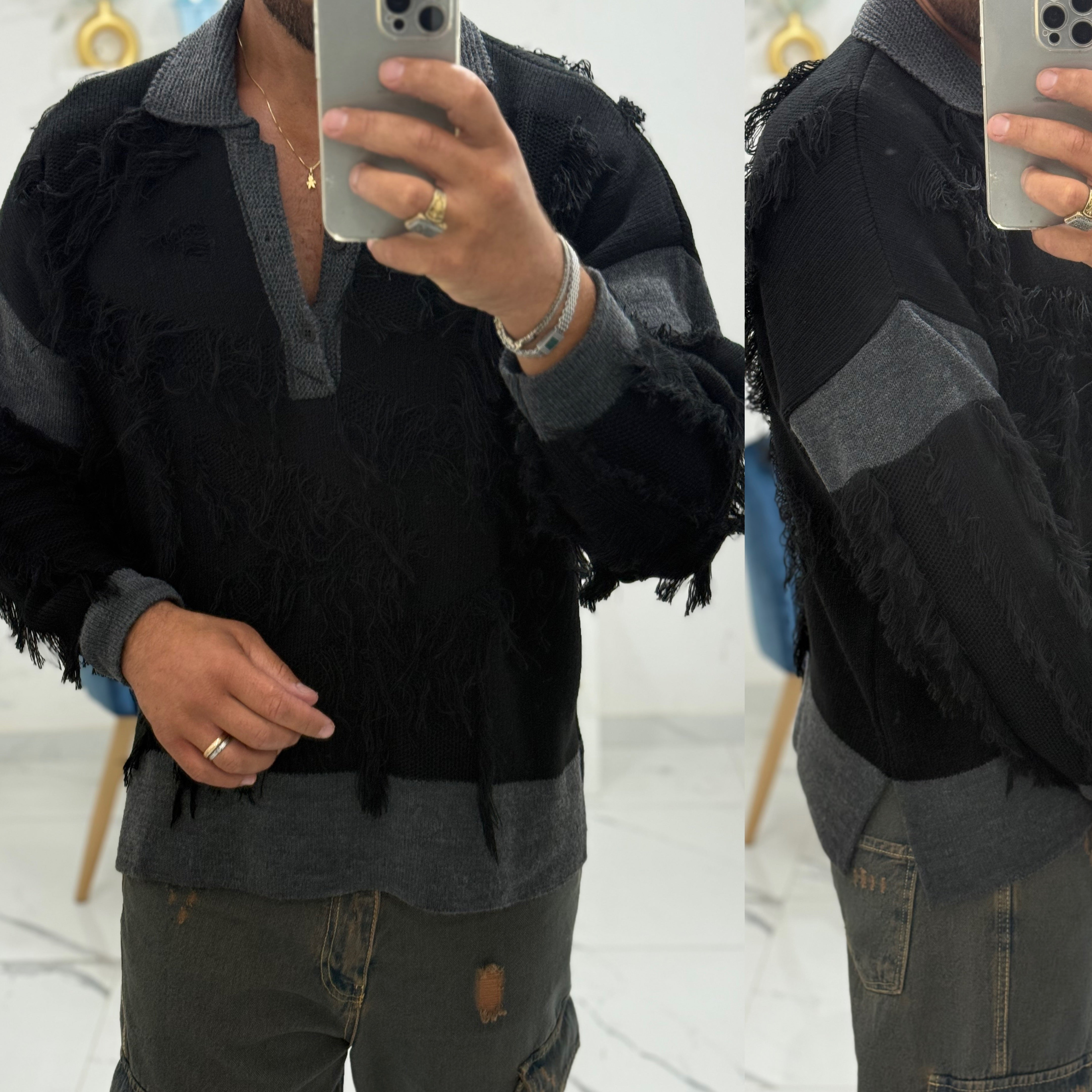 Maglione polo taglio laterale Mexico