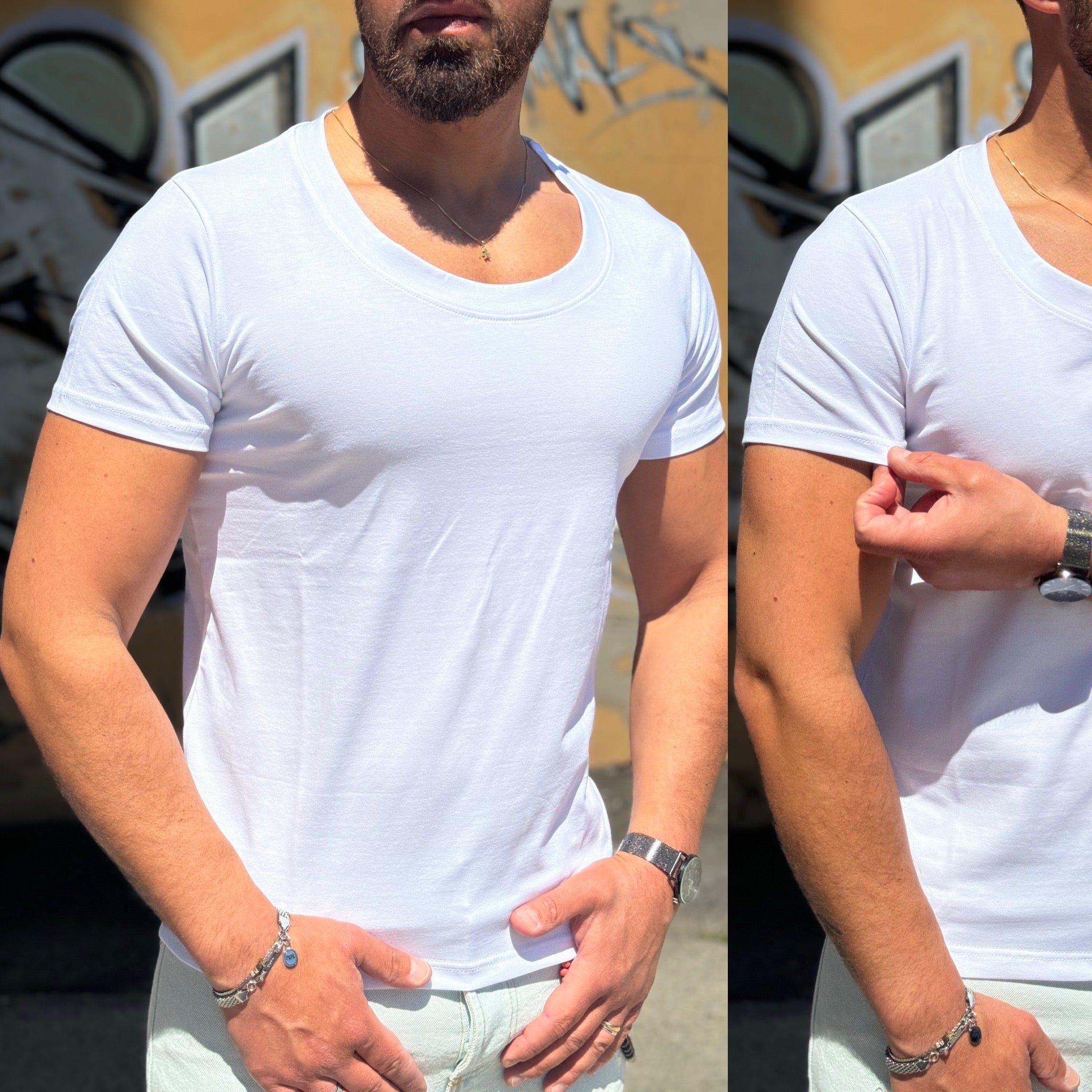 T-SHIRT scollata Collo a barca Slim Ddsmile