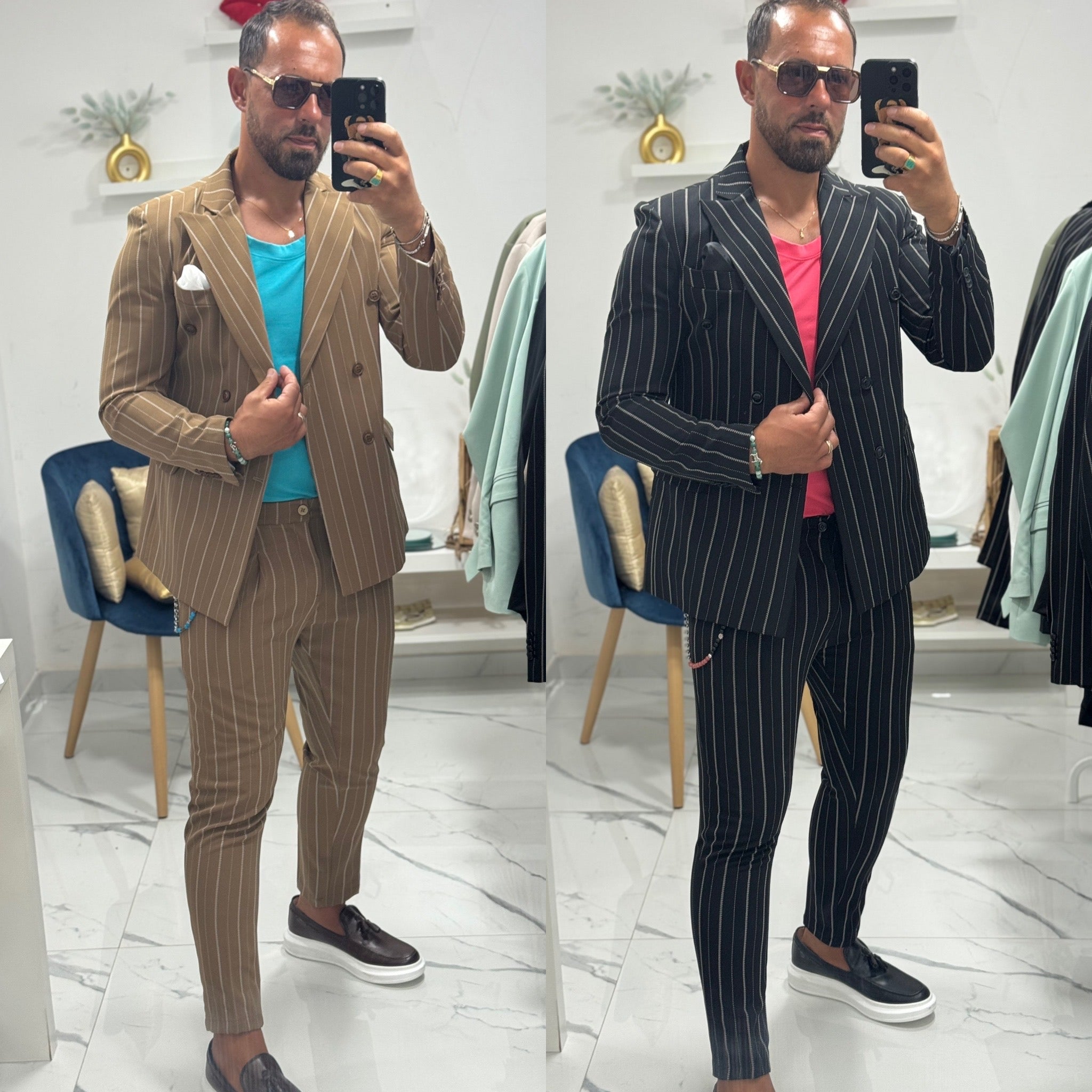 Abito gessato doppiopetto London