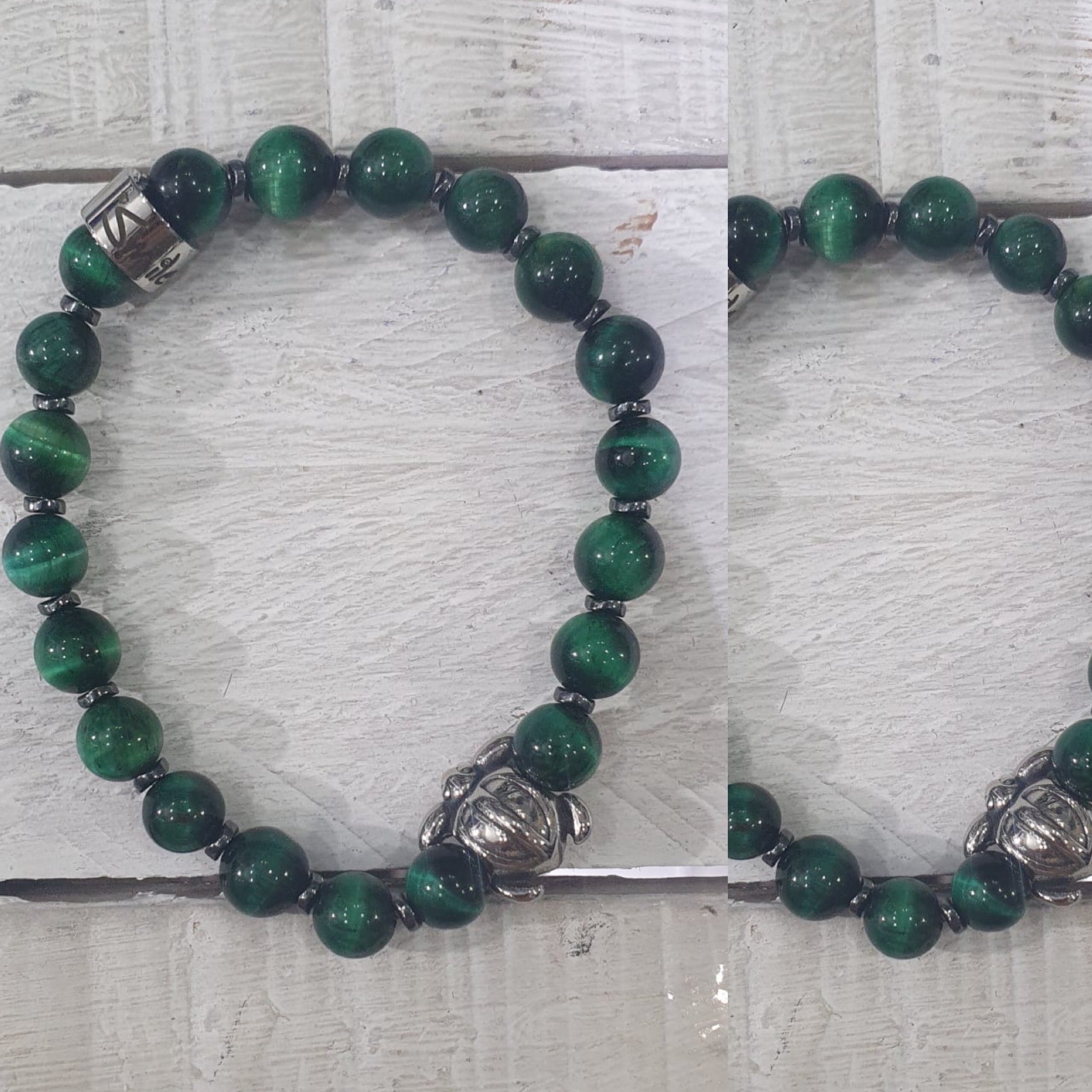 Bracciale perla pietra vera in acciaio Positano