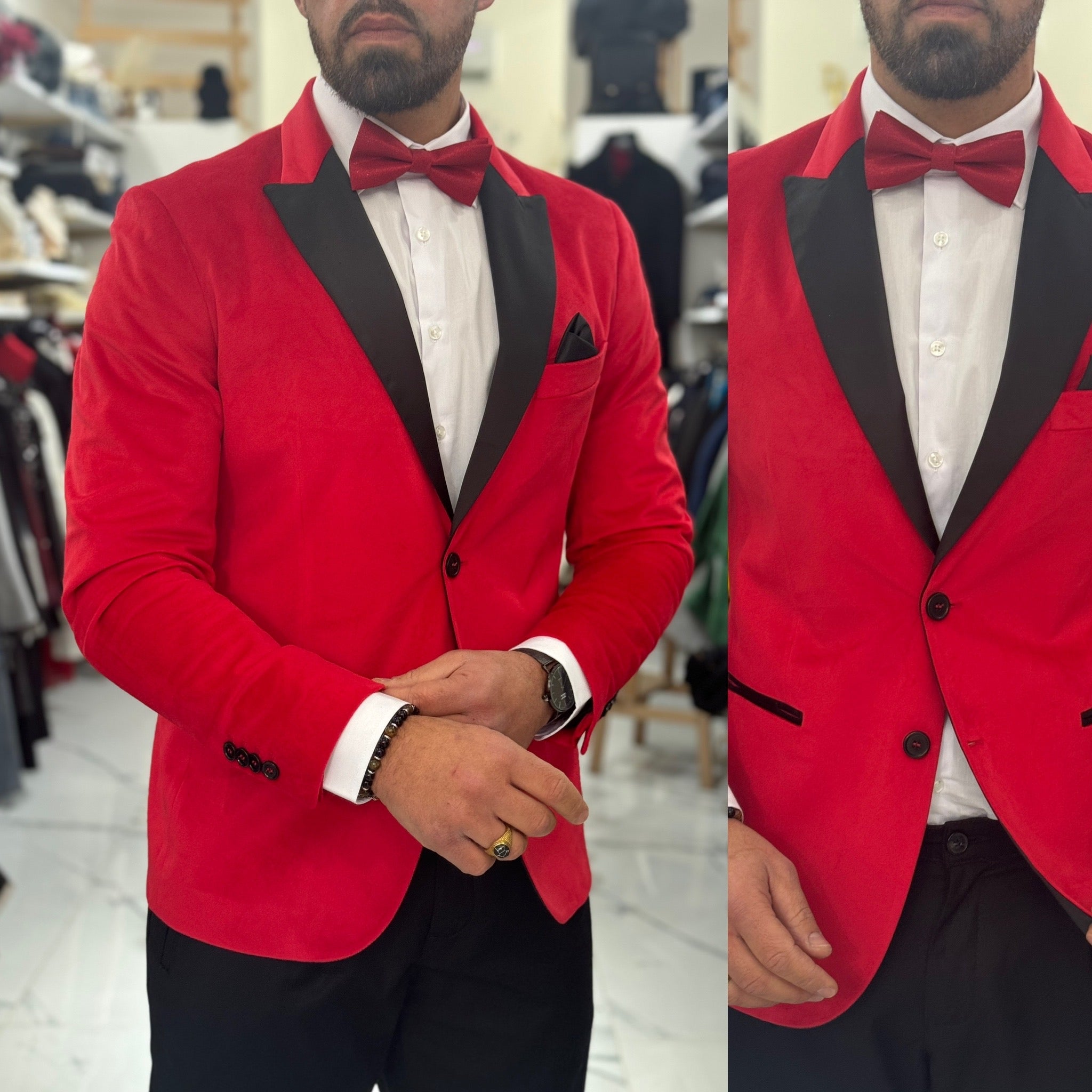 Abito giacca smoking in vellutino e pantalone Fiesta