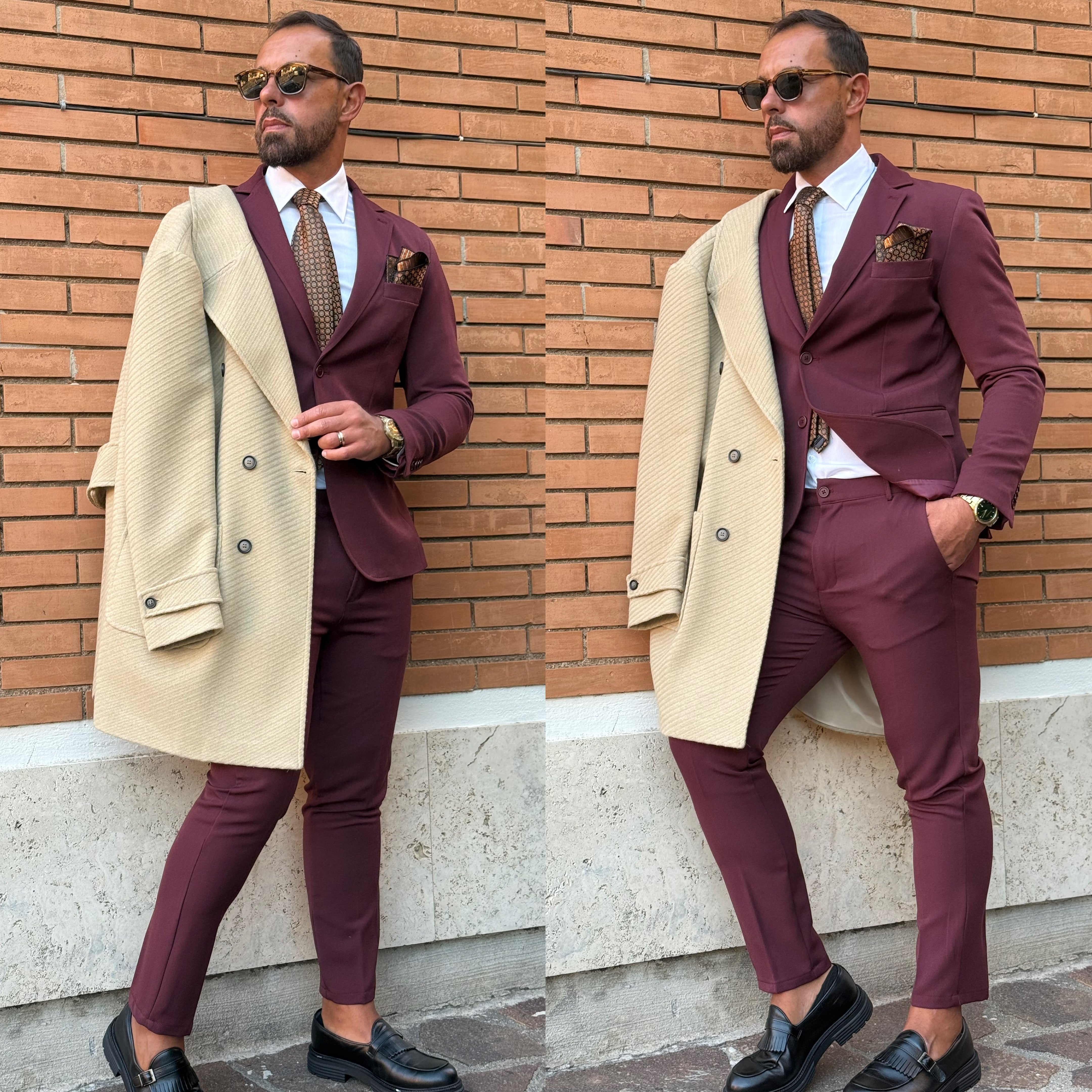 Abito bordeaux monopetto Ddsmile