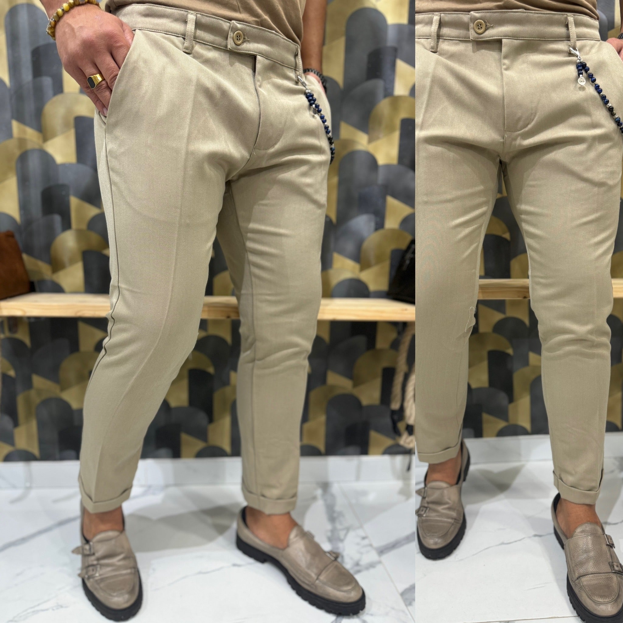 Pantalone un bottone tasca America Milan