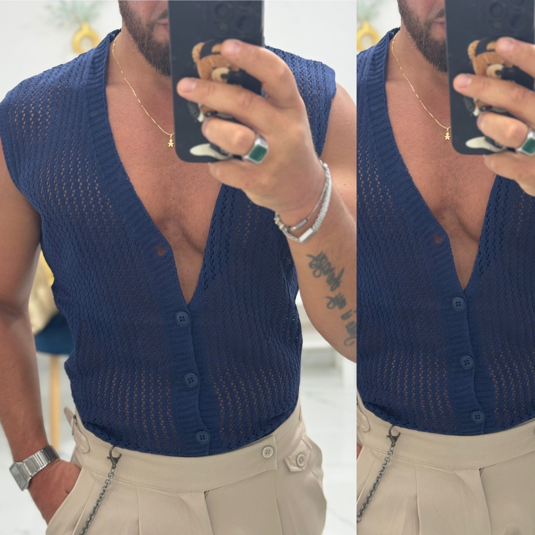 Cardigan traforato smanicato Ibiza