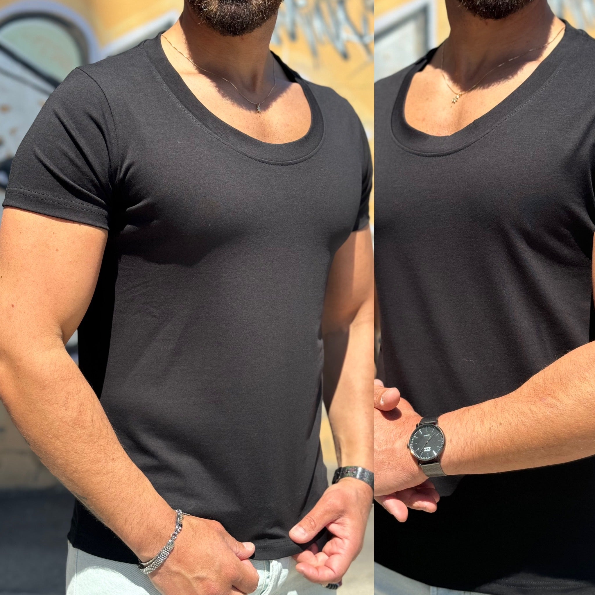 T-SHIRT scollata Collo a barca Slim Ddsmile