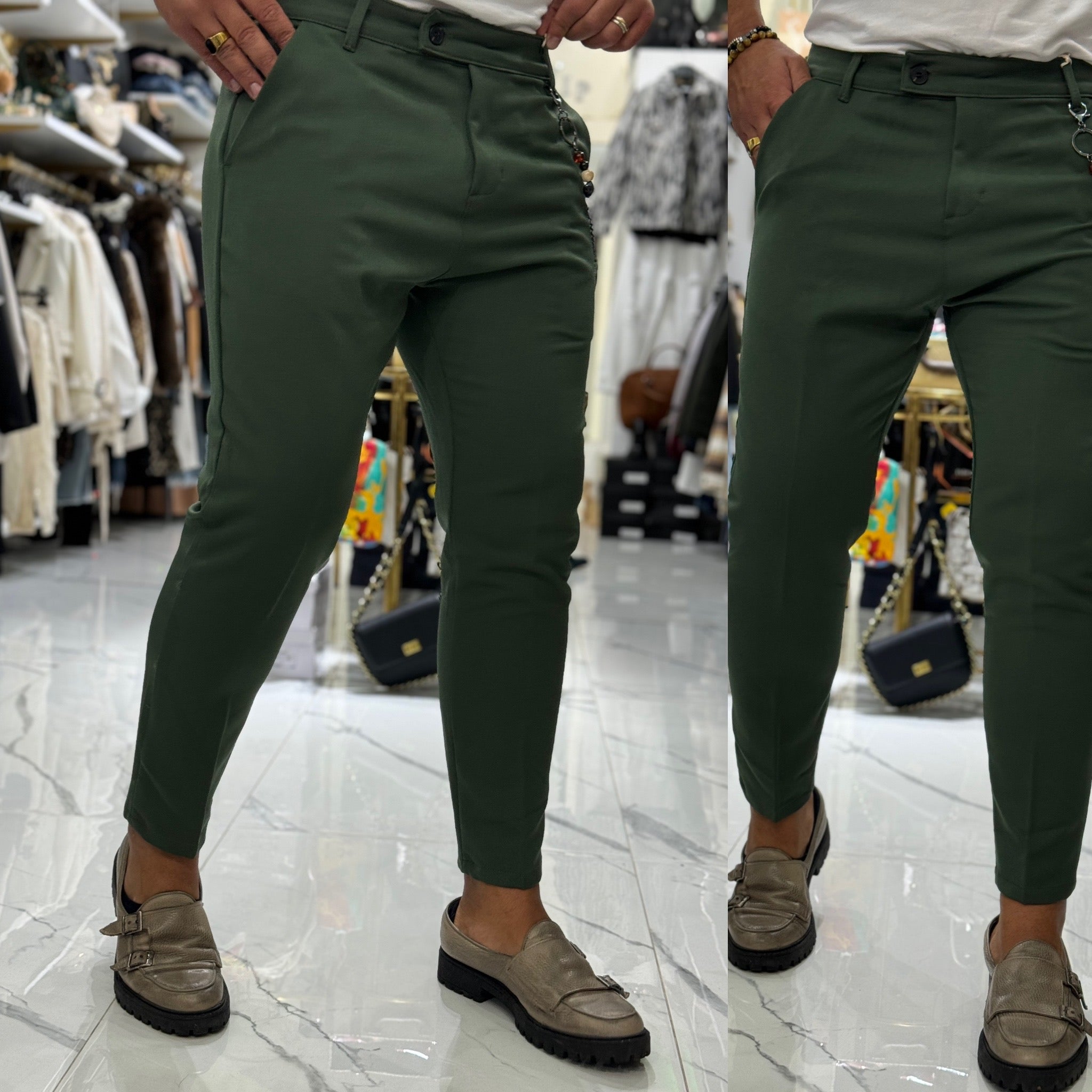 Pantalone un bottone tasca America Milan