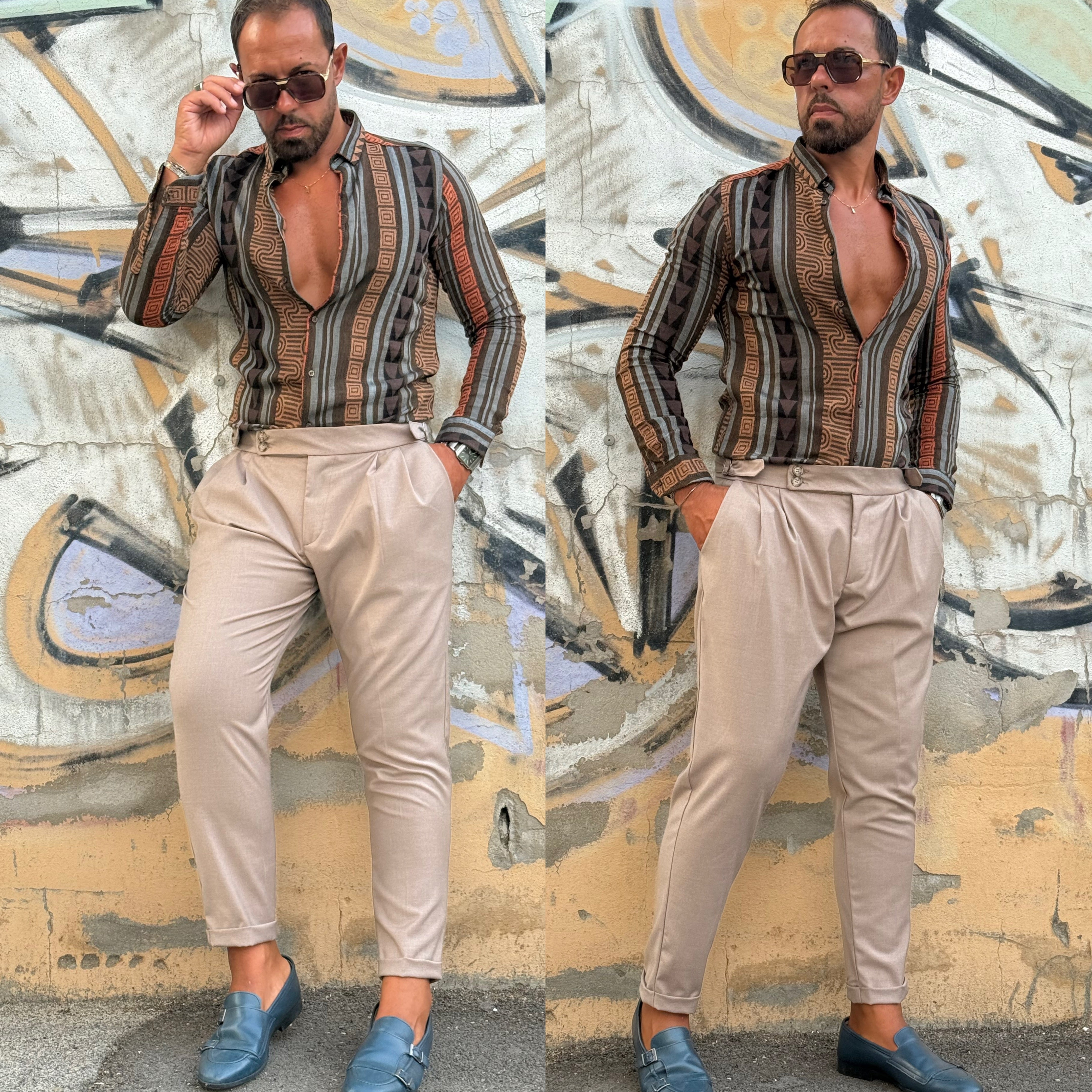 Pantalone vita alta tibia laterale Milan