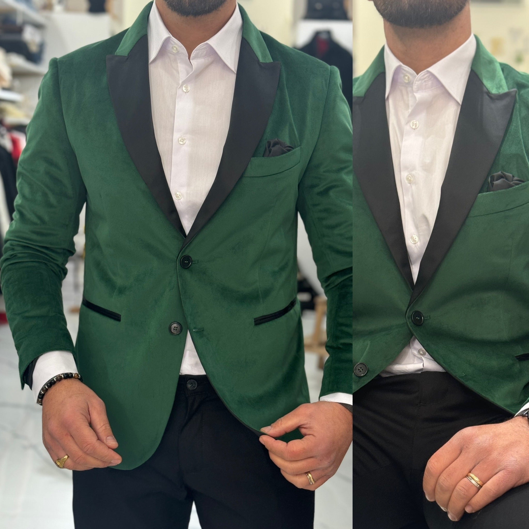 Abito giacca smoking in vellutino e pantalone Fiesta