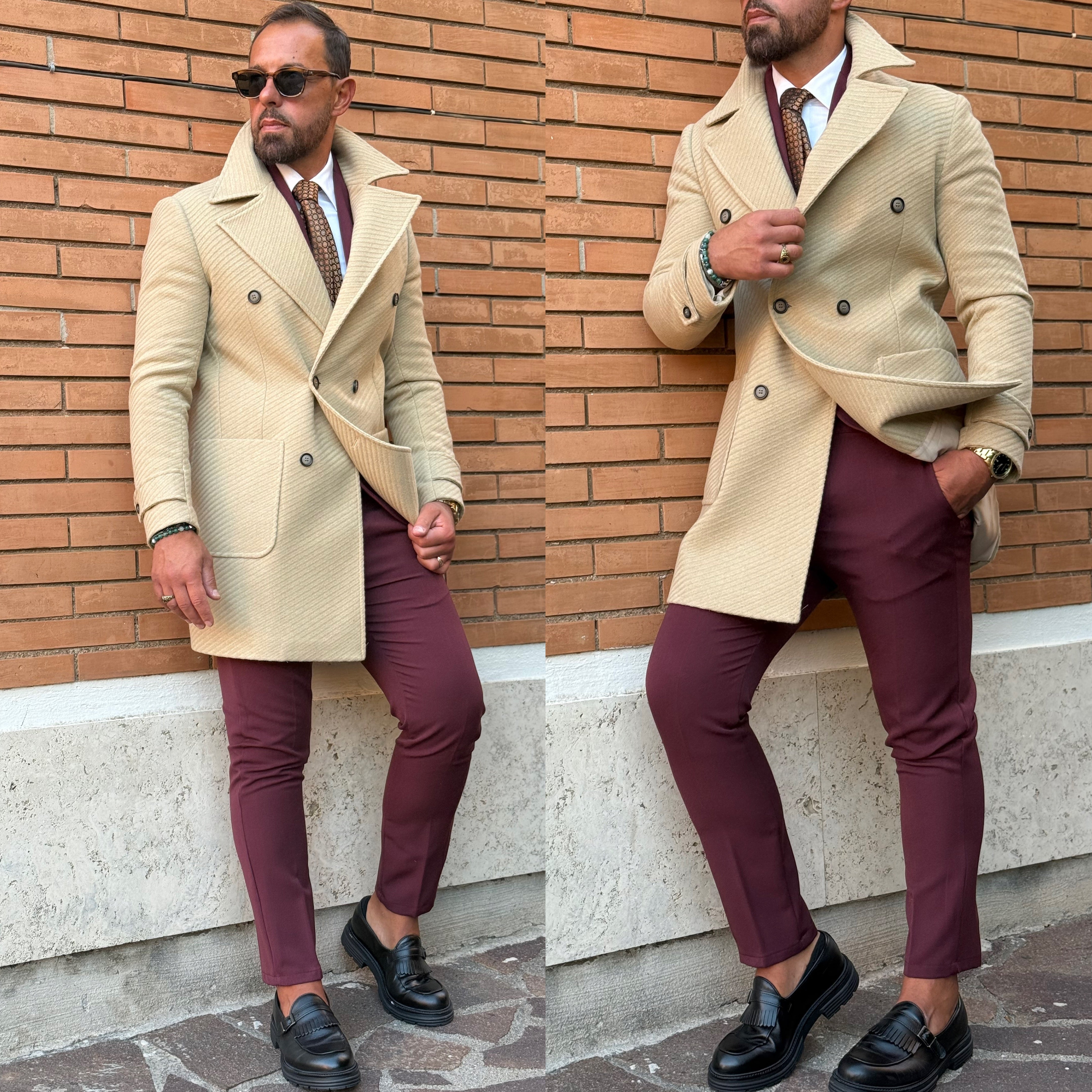 Cappotto doppiopetto sartoriale con martingana Overd