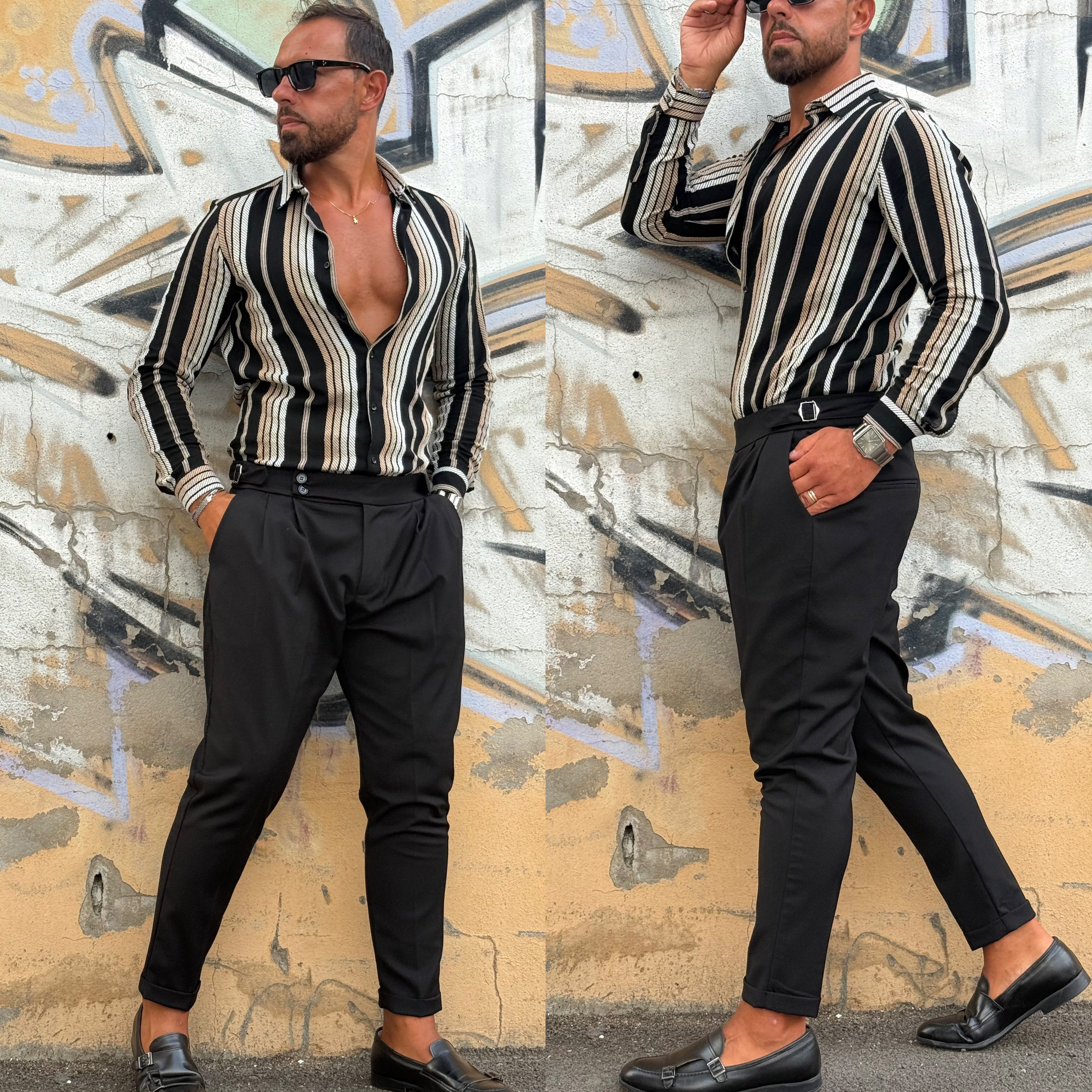 Pantalone vita alta tibia laterale Milan