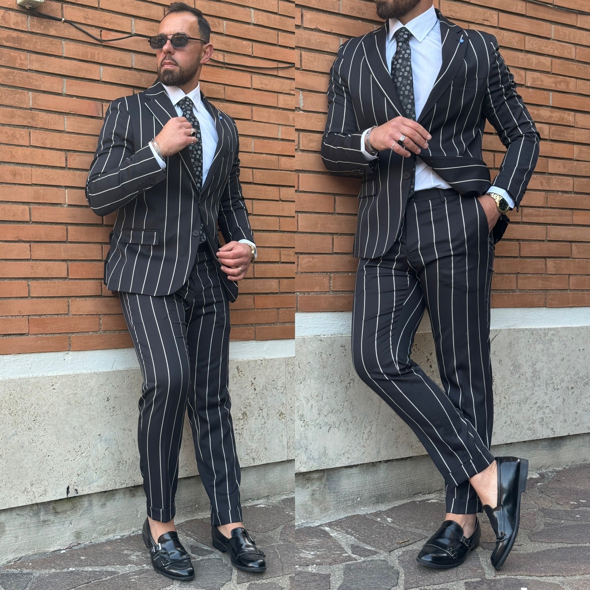 Abito gessato sartoriale Monopetto paris