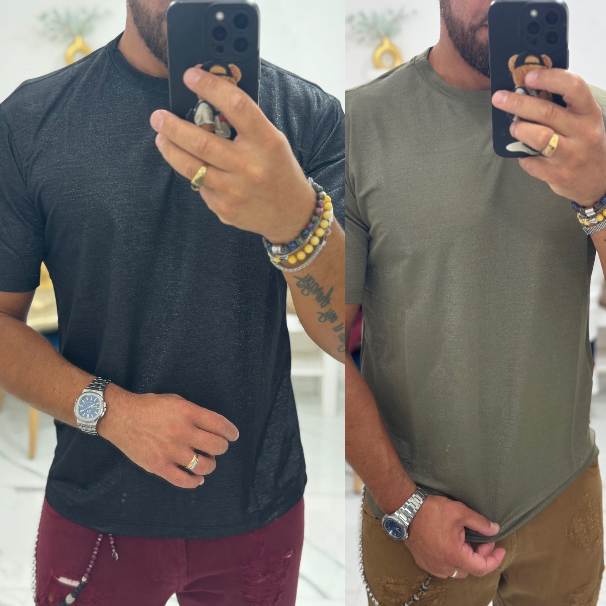 T-SHIRT tessuto brillant girocollo πΏπ’π₯π’ππ¦