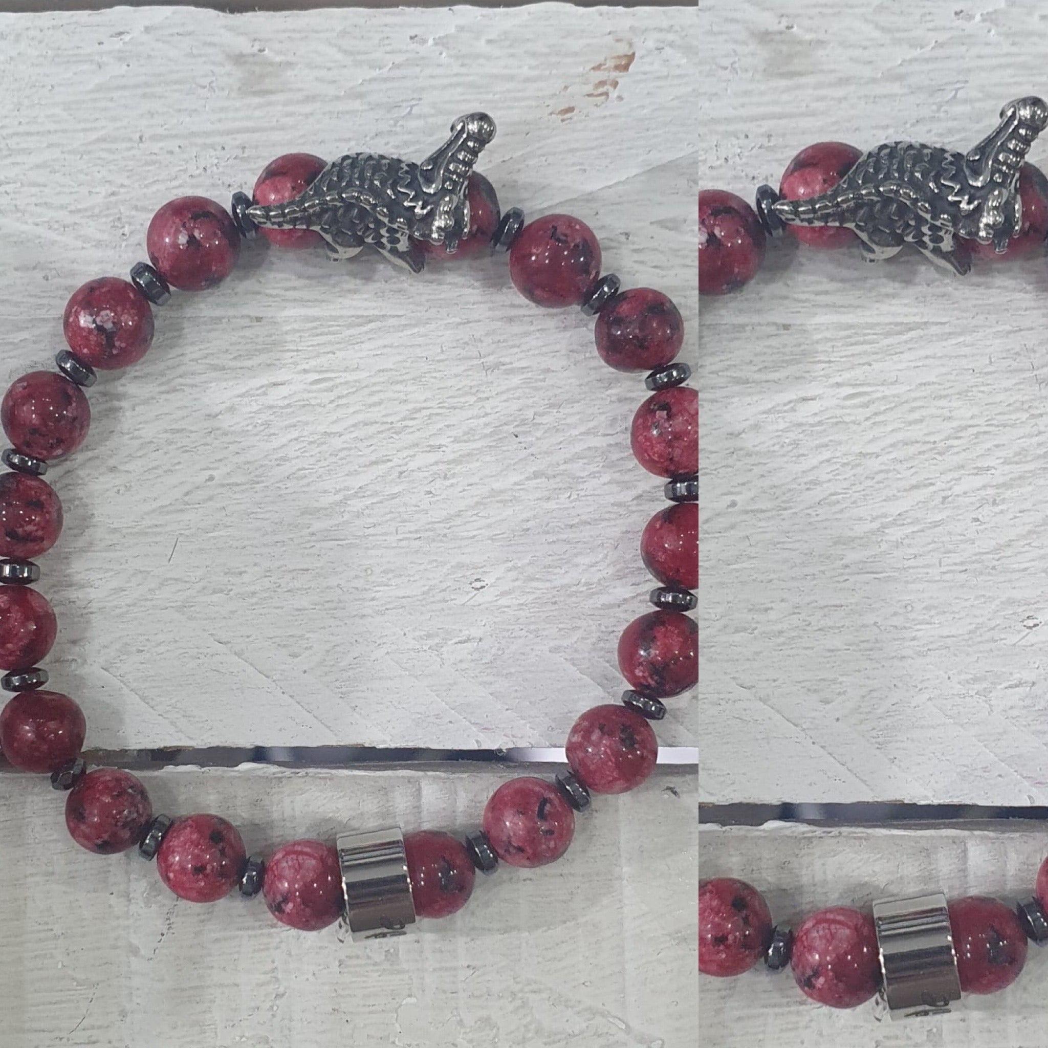 Bracciale perla pietra vera in acciaio Positano