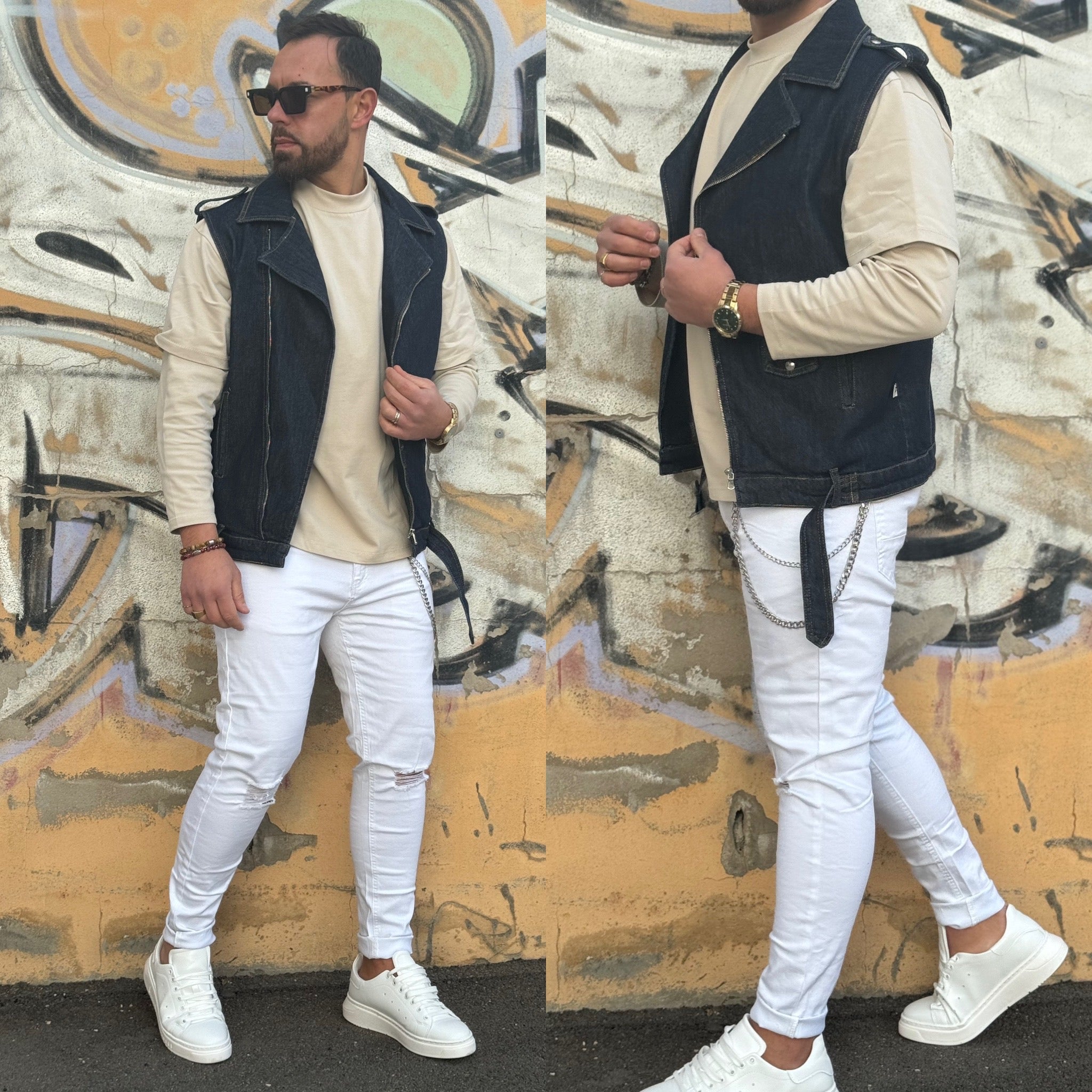 Giubbino chiodo smanicato London