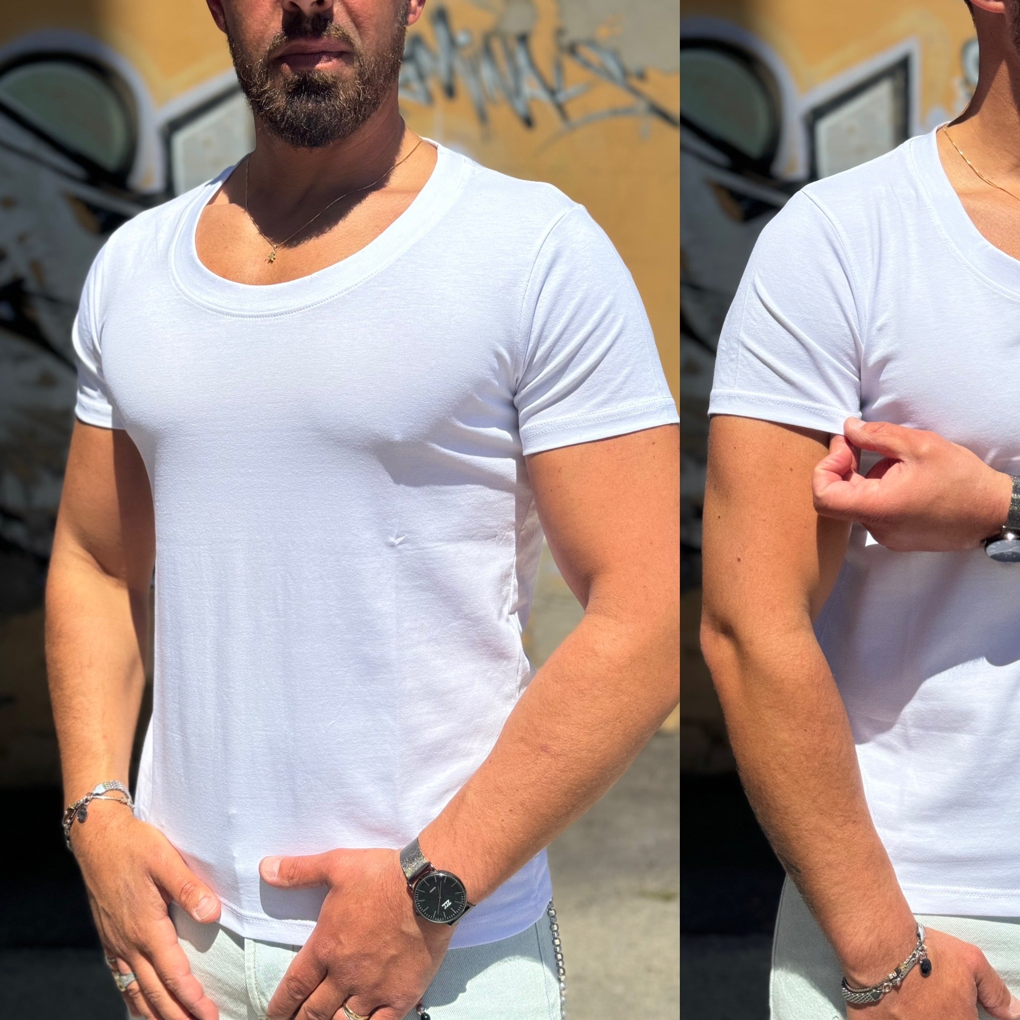 T-SHIRT scollata Collo a barca Slim Ddsmile