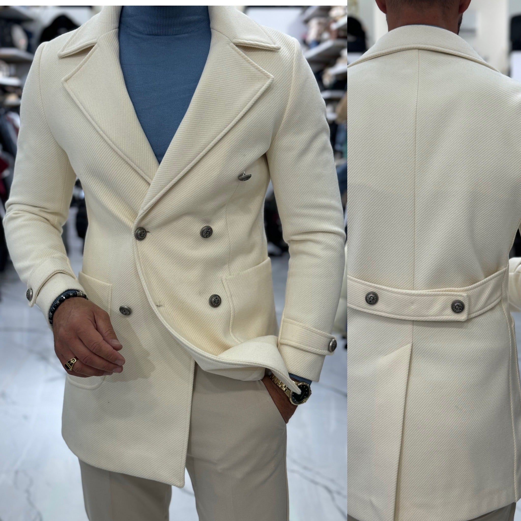 Cappotto con martingana bottoni acciaio Martins