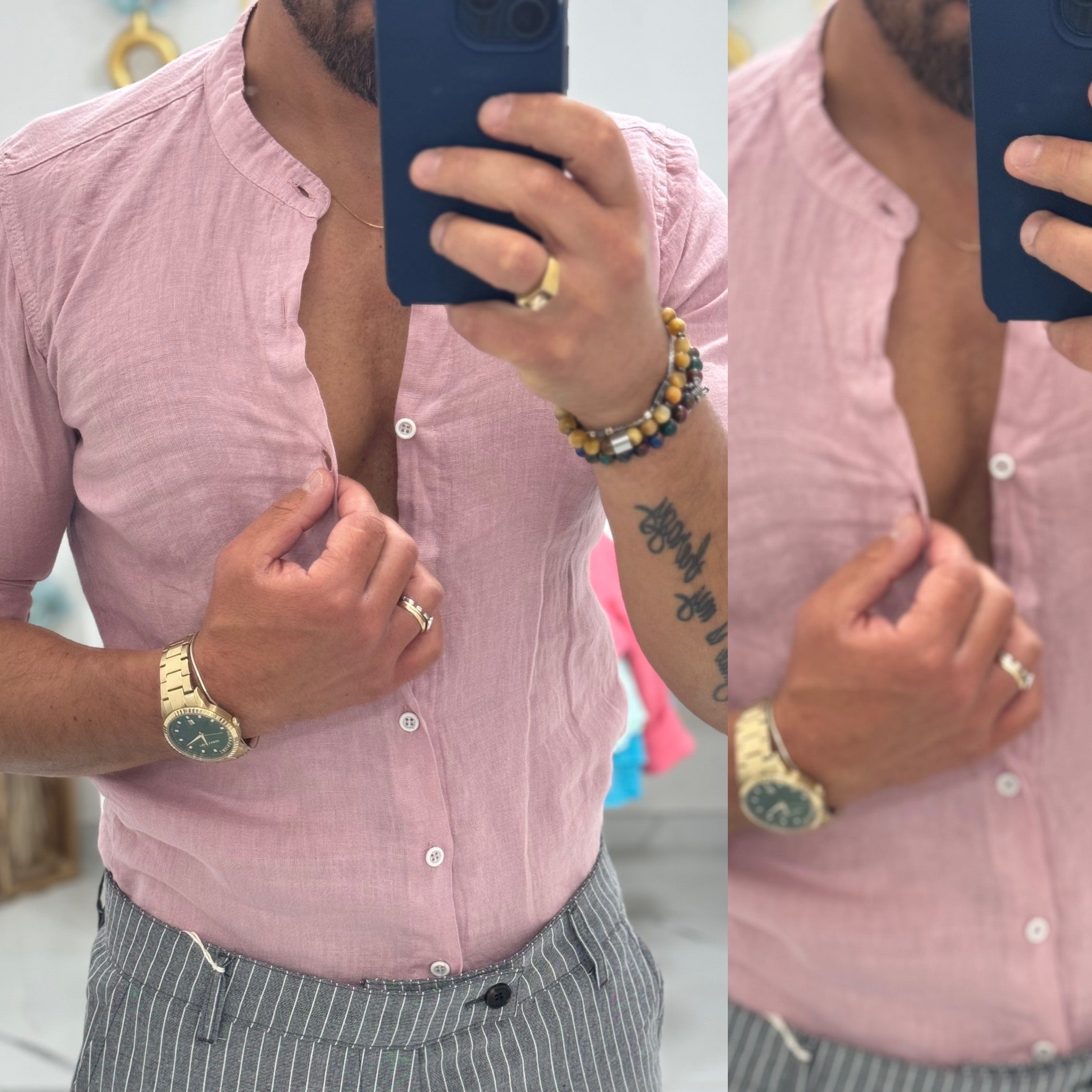 Camicia in Lino coreana Ischia