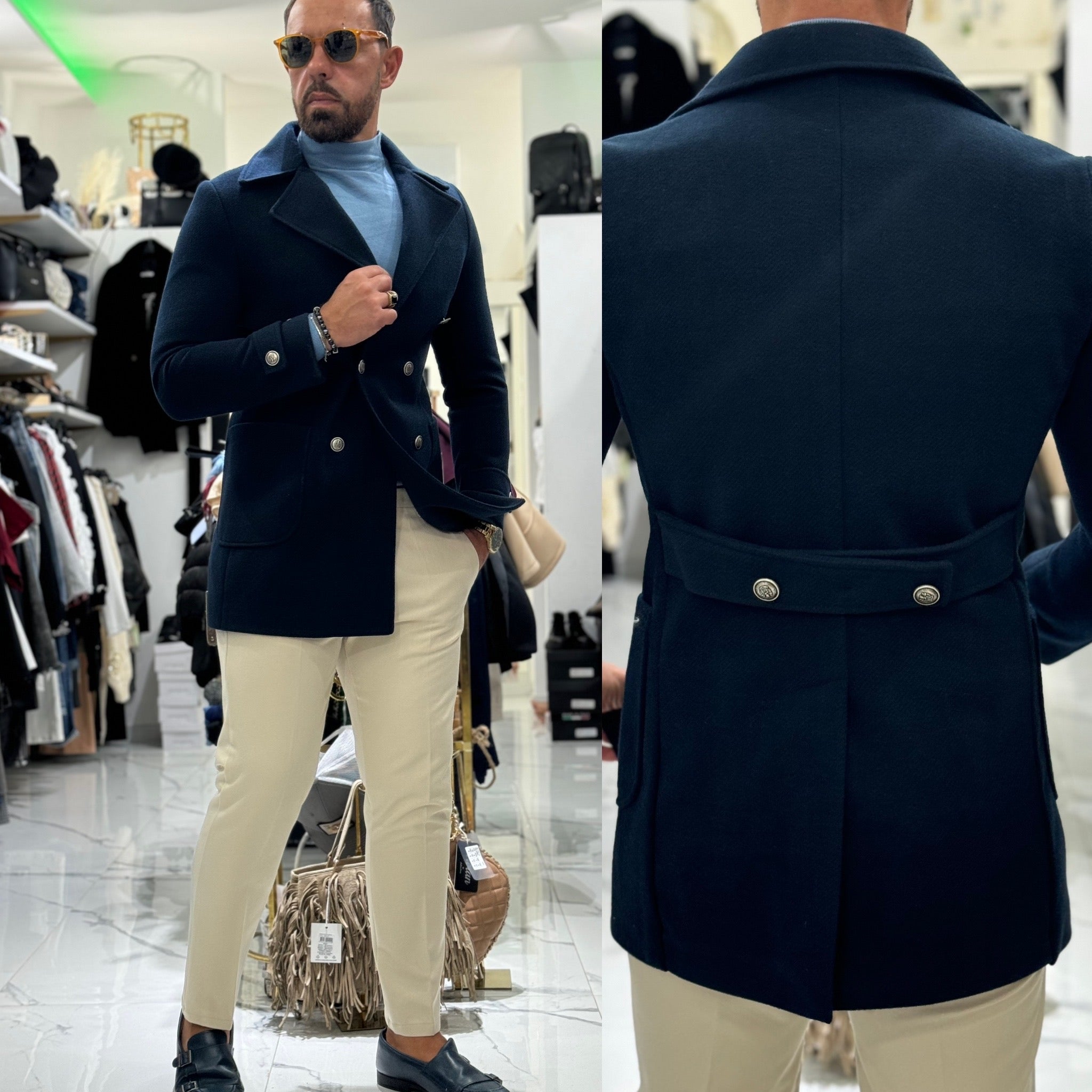 Cappotto con martingana bottoni acciaio Martins